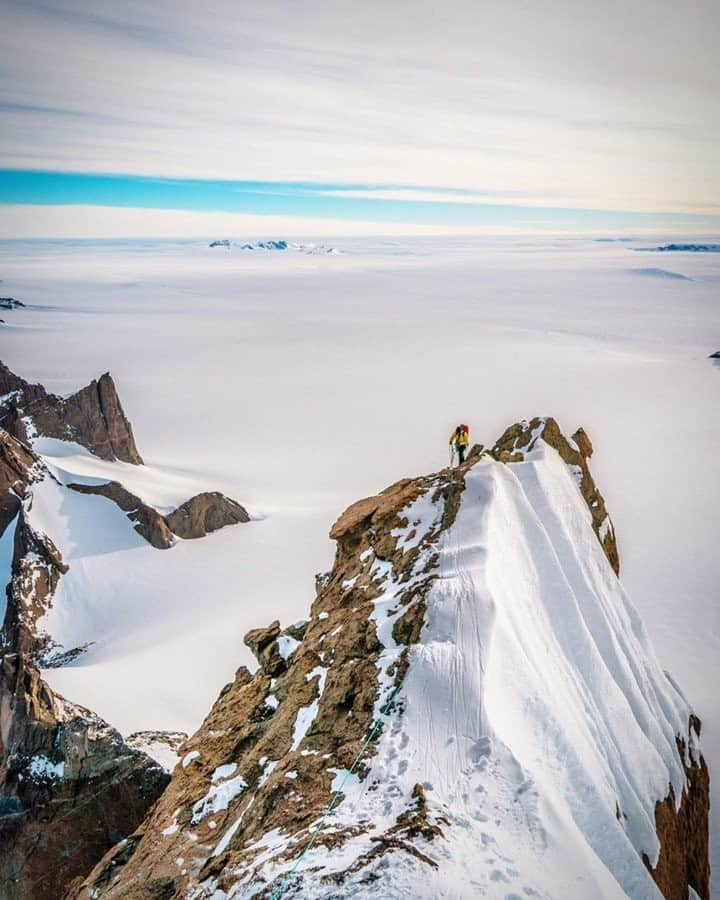 National Geographic Travelさんのインスタグラム写真 - (National Geographic TravelInstagram)「Photo by @jimmychin | Walking the walk. @conrad_anker climbing a new route on Ulvetanna, aka the Wolf’s Fang, in Queen Maud Land, Antarctica.  For more images of mountain adventures around the world, follow @jimmychin.」1月27日 10時04分 - natgeotravel