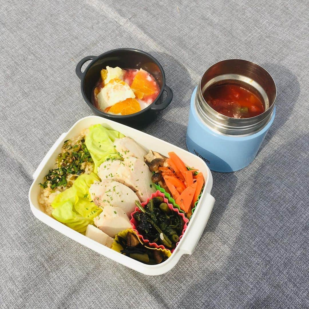 藤井快さんのインスタグラム写真 - (藤井快Instagram)「Meal photo vol.5 • 今回はお弁当シリーズ • ついにストレス期がやってきた！🤬 ここが正念場！ 乗り越える！🍦🍮🍰🎂😩 • #減量飯 #野菜スープ #常備菜 #お弁当  #お腹減った」2月25日 14時15分 - fujii_kokoro