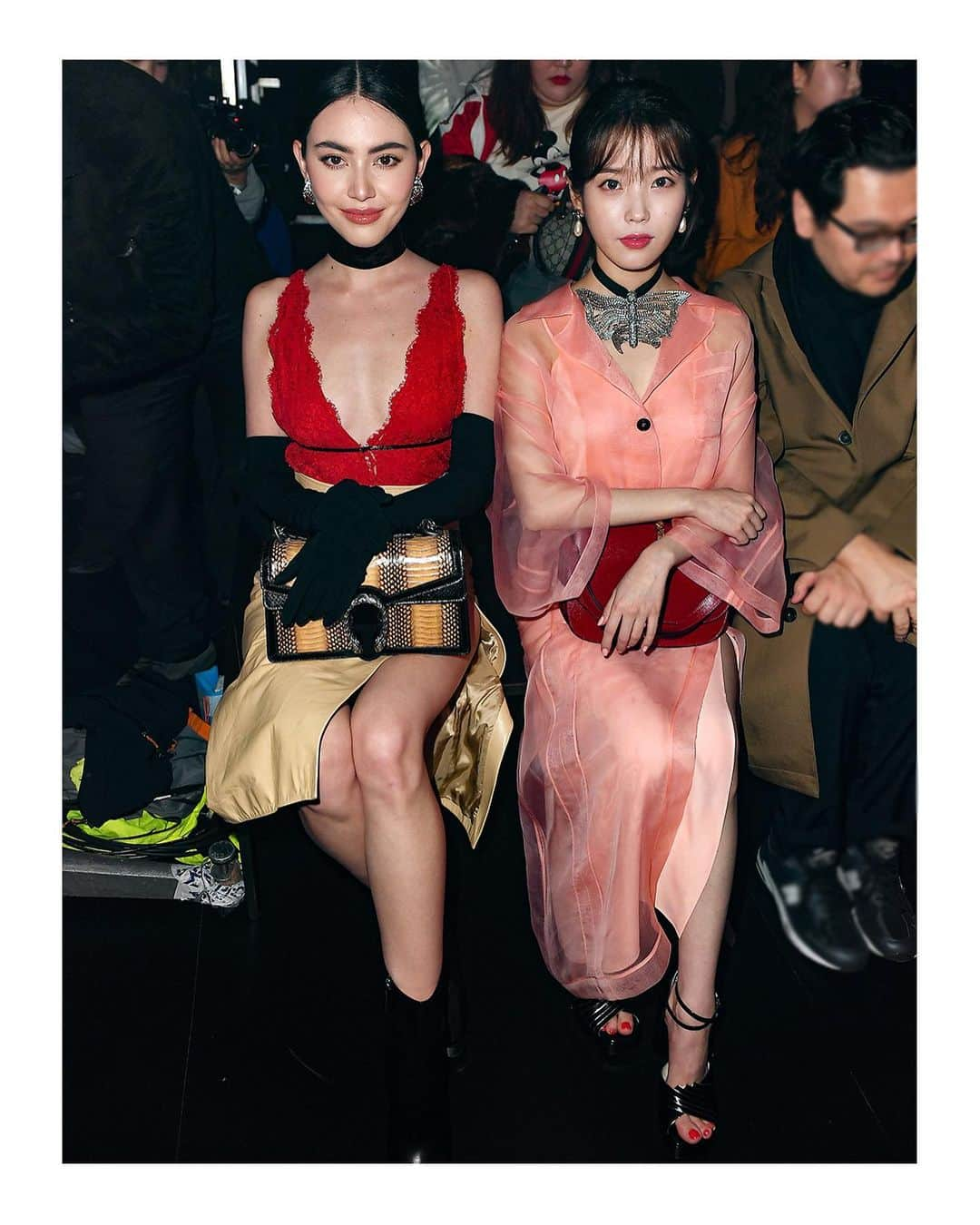 グッチさんのインスタグラム写真 - (グッチInstagram)「Guests at the #GucciFW20 women’s show: #DavikaHoorne @davikah captured with Gucci ambassador #IU @dlwlrma, #LindseyJordan from @snailmailband and #LizGoldwyn @goldilocksg. Watch the show through link in bio. @alessandro_michele  #AlessandroMichele #GucciDionysus #GucciSylvie1969 #mfw #GucciTheRitual」2月21日 20時48分 - gucci