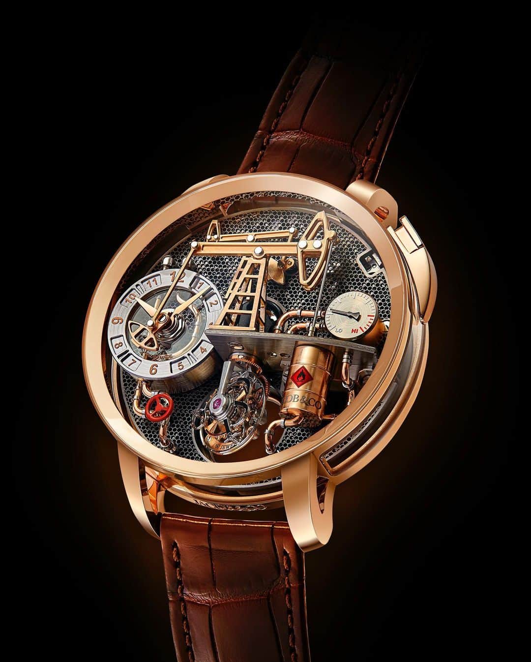 WATCHMANIAさんのインスタグラム写真 - (WATCHMANIAInstagram)「Using traditional Swiss automaton technology, @jacobandco pays homage to the oil industry with the the Oil Pump. ⁣ This spectacular timepiece is powered by a double-axis tourbillon and features two derricks that move on demand. ⁣ Another high watchmaking innovation that combines craftsmanship and design with mechanical artistry from Jacob & Co.⁣」2月21日 19時59分 - watchmania