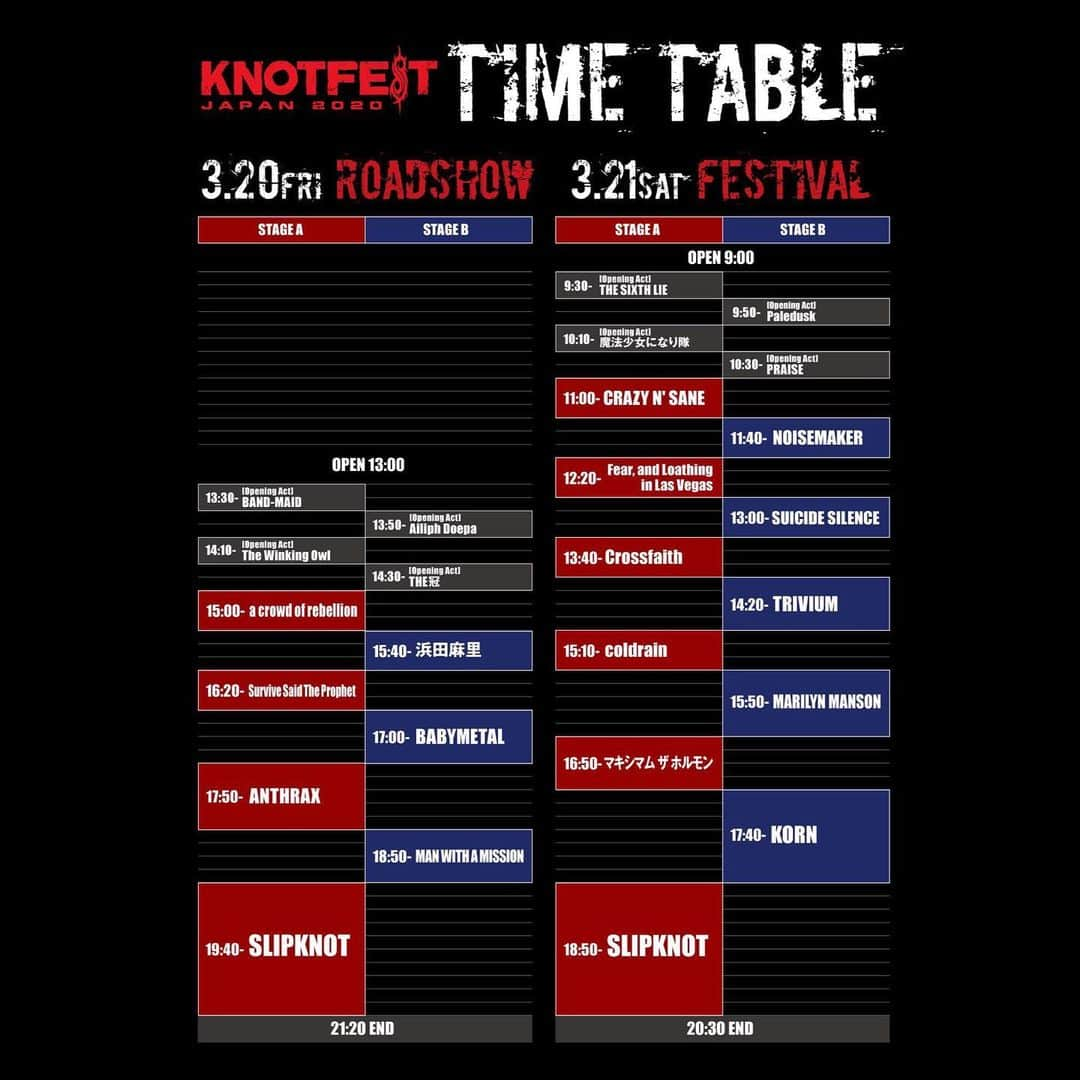 coldrainさんのインスタグラム写真 - (coldrainInstagram)「‪"KNOTFEST JAPAN 2020"タイムテーブル解禁！！‬ ‪coldrainは3/21’STAGE A’15:10〜出演！‬ ‪https://knotfestjapan.com/‬ ‪#coldrain‬ ‪#ノットフェス‬」2月21日 12時03分 - coldrain_official