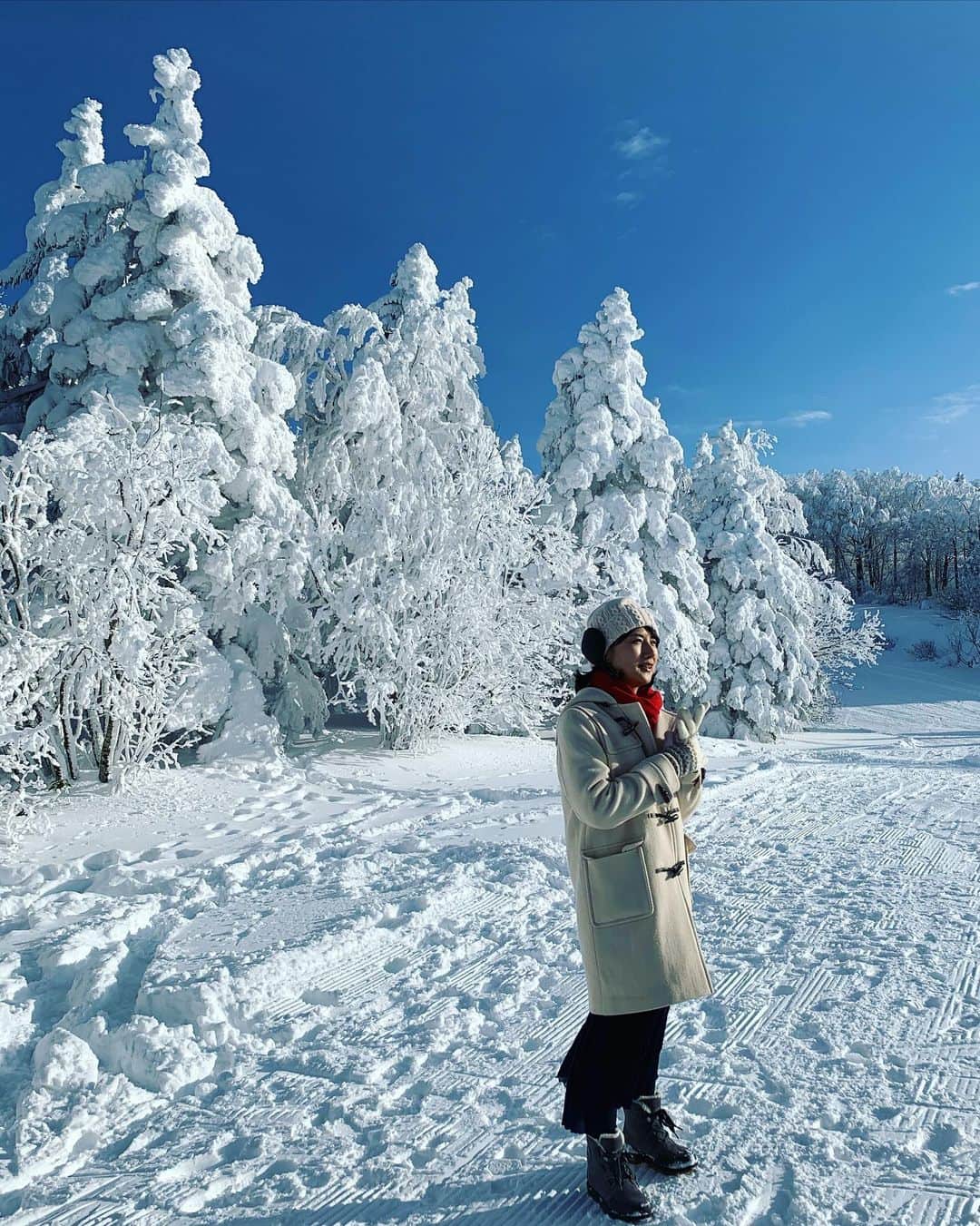 中江有里さんのインスタグラム写真 - (中江有里Instagram)「スノーモンスターと呼ばれる樹氷。 「じょんのび日本遺産」で訪ねた蔵王にて。  初めての樹氷、自然の力を感じました。精巧な彫刻のようでした。まさに芸術品。 番組ではもっと高いところに出来た樹氷が見られるはずです。 樹氷が立派で美しい場所は、冷たい風が容赦なく吹きつけてきて、かなり寒かったです。。。 #中江有里  #じょんのび日本遺産  #蔵王  #樹氷  #スノーモンスター」2月21日 21時19分 - yurinbow1226