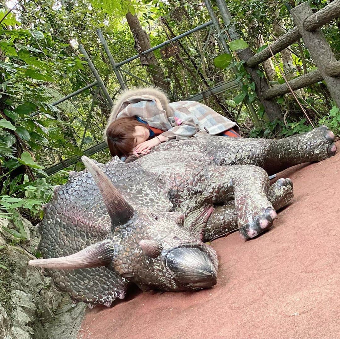 兼田恵さんのインスタグラム写真 - (兼田恵Instagram)「恐竜とわたし。 いつもより多く笑っております。  #沖縄旅行 #dino恐竜パークやんばる亜熱帯の森 #恐竜とわたし」2月22日 0時30分 - earl_megu