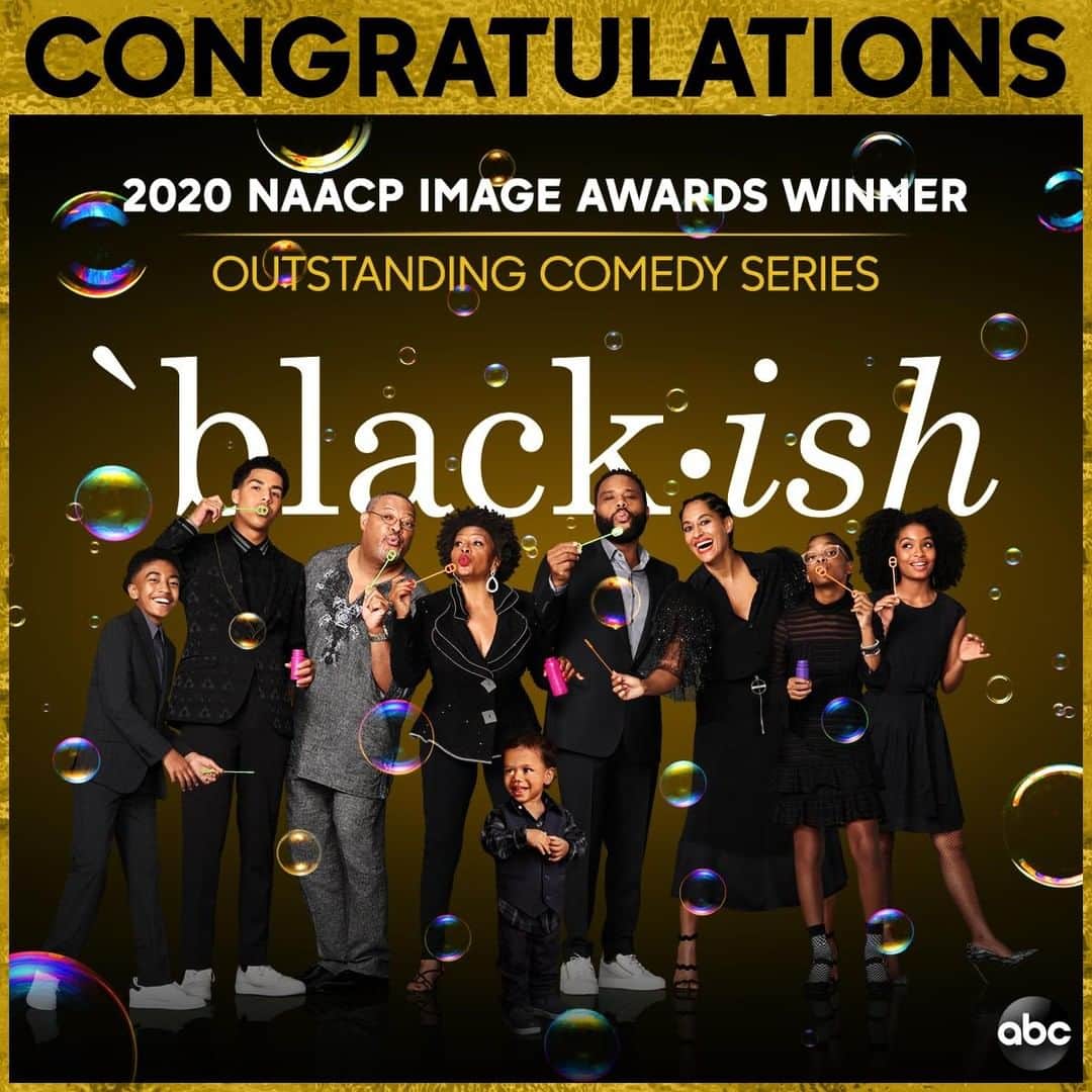 アメリカン・ブロードキャスティング・カンパニーのインスタグラム：「Congrats to @blackishabc for their #NAACPImageAwards win!」