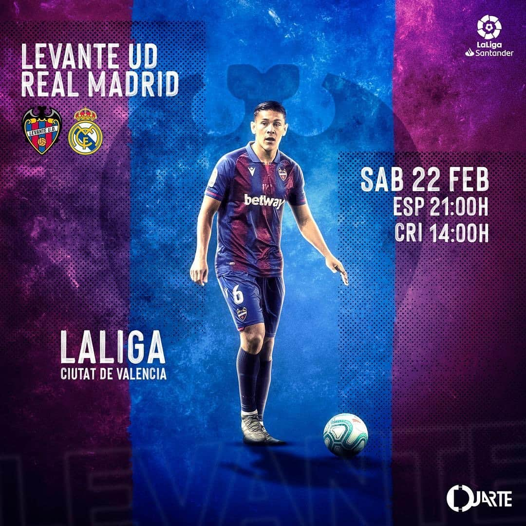 オスカル・デュアルテさんのインスタグラム写真 - (オスカル・デュアルテInstagram)「@levanteud 🔵🔴 🆚 @realmadrid . 🏆 LaLiga Santander .. ⚽️ Jornada 25... 🏟  Ciutat De Valencia . 📅 Sábado 22 Febrero . ⏰ 21:00h 🇪🇸 14:00h 🇨🇷.」2月22日 18時40分 - oduarte06