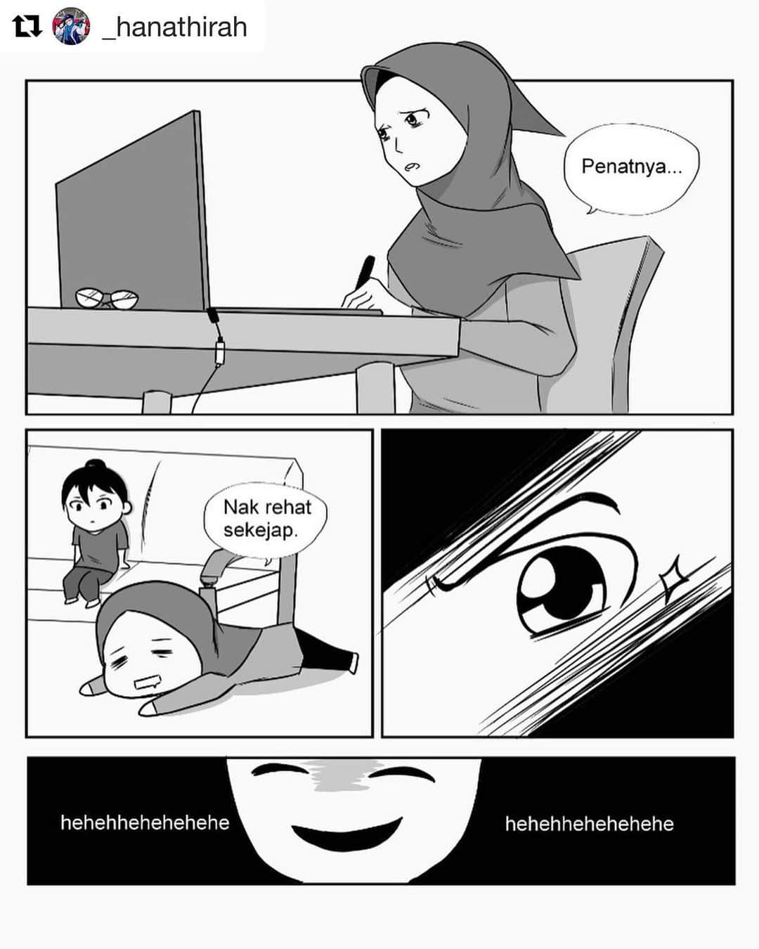 Koleksi Komik Malaysiaさんのインスタグラム写真 - (Koleksi Komik MalaysiaInstagram)「#Repost @_hanathirah with @get_repost ・・・ Based on true story🍃 No wonder la why my back selalu sakit😌 . #bitbitart🐰 #lovesdrawing #digitalart #comics #komikmalaysia #komik #instaart #instaartist #art #lukisanmalaysia」2月22日 19時20分 - tokkmungg_exclusive