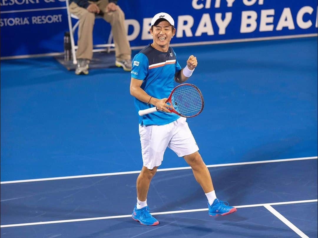 西岡良仁さんのインスタグラム写真 - (西岡良仁Instagram)「Final!!!! Let’s go Yoshi🦖🦖🦖🦖🦖 #delraybeachopen #yoshi #tennis #final #yonex #mikihouse #his #nbs #topnotch #atp #atptour #atp250 #ヨネックス  #ミキハウス　#エイチアイエス　#テニス　#決勝進出　#ヨッシー」2月23日 10時51分 - yoshihito0927