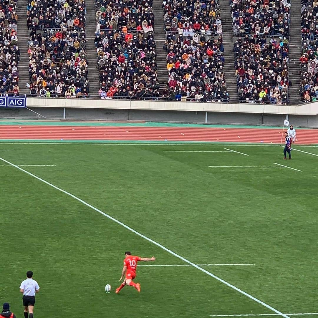 渡部建さんのインスタグラム写真 - (渡部建Instagram)「名門同士のビッグマッチ。5戦全勝の神戸製鋼が、4勝の東芝！ #ラグビー観戦 #トップリーグ #東芝ブレイブルーパス #神戸製鋼コベルコスティーラーズ #ダンカーター」2月23日 14時42分 - watabeken