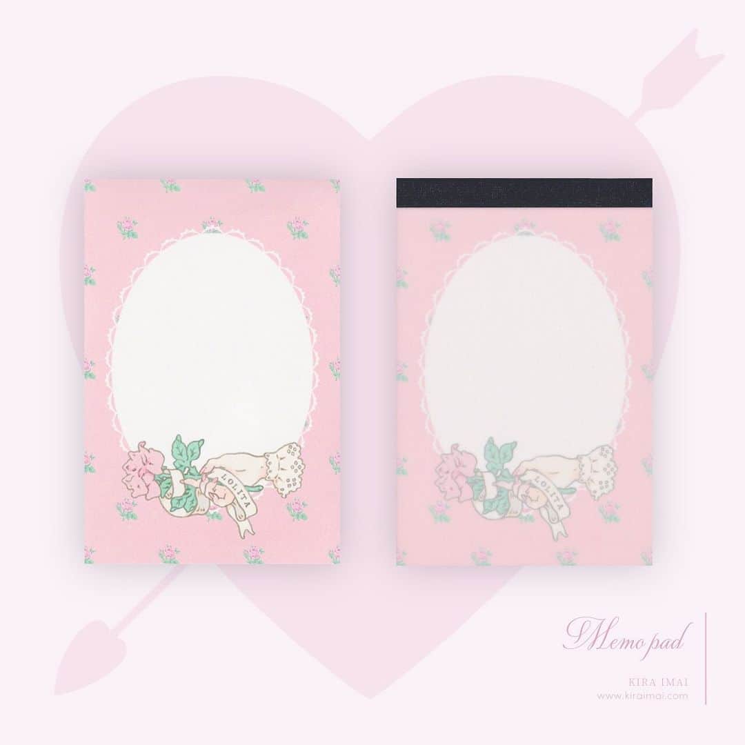 今井キラのインスタグラム：「𝑁𝑒𝑤﻿ メモパッド﻿ Lolita Rose﻿ ﻿ 8×12cmの小さなメモパッド。40枚つづり🌹﻿ ﻿ ♡﻿ ﻿ Weekend PARLORのアイテムは﻿ イベント終了後にWebStoreにも入荷します﻿ ﻿ 🅴🆅🅴🅽🆃﻿ Weekend PARLOR﻿ 3/4(水)~3/10(火)﻿ 伊勢丹新宿店本館２階=イーストパーク/プロモーション﻿ ﻿ 📞お問い合わせ先﻿ 伊勢丹新宿店 大代表 03-3352-1111（代表）﻿ 午前10時~午後8時 ※店舗休業日を除く﻿ ﻿ #weekendparlor #kiraimai」