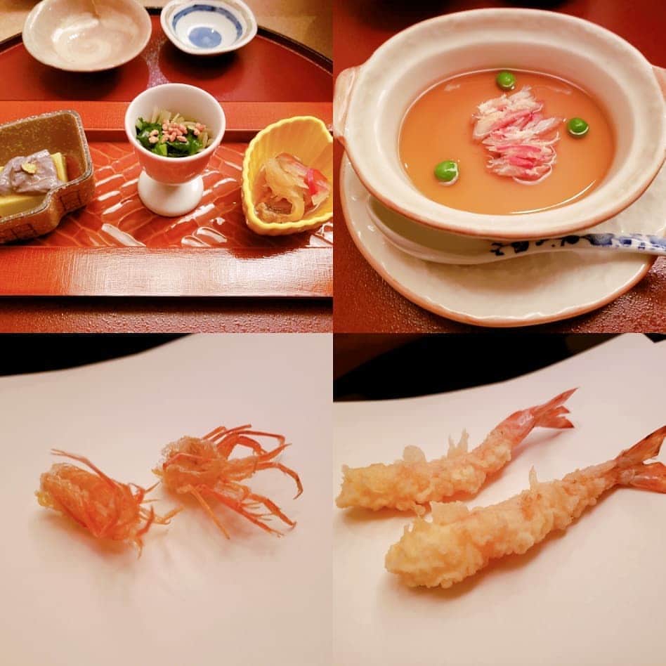 桃瀬えりなのインスタグラム：「天ぷら久しぶり💗美味しかったぁ😋🍴✨ チョコもありがと🍫💝 #gourmet #follow #followme #ホテルニューオータニ東京 #なだ万 #天ぷら #コース料理 #チョコ #グルメ #いいね返し #フォロー返し」