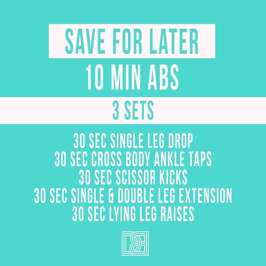 Danielle Robertsonさんのインスタグラム写真 - (Danielle RobertsonInstagram)「10 MINUTE ABS!! 🔥 ͈ Make sure to double tap and save this workout for later! ͈ Looking for a quick but effective ab workout? I got chuuu boo! Give this 10 minute ab burner a try and TAG YOUR BESTIE! ͈ Perform each exercise for 30 seconds, allowing 60 – 90 seconds of rest between sets. ͈ WORKOUT ͈ 3 SETS ͈ -  30 sec Single Leg Drop -  30 sec Cross Body Ankle Taps -  30 sec Scissor Kicks -  30 sec Single & Double Leg Extension -  30 sec Lying Leg Raises」2月24日 5時28分 - dannibelle