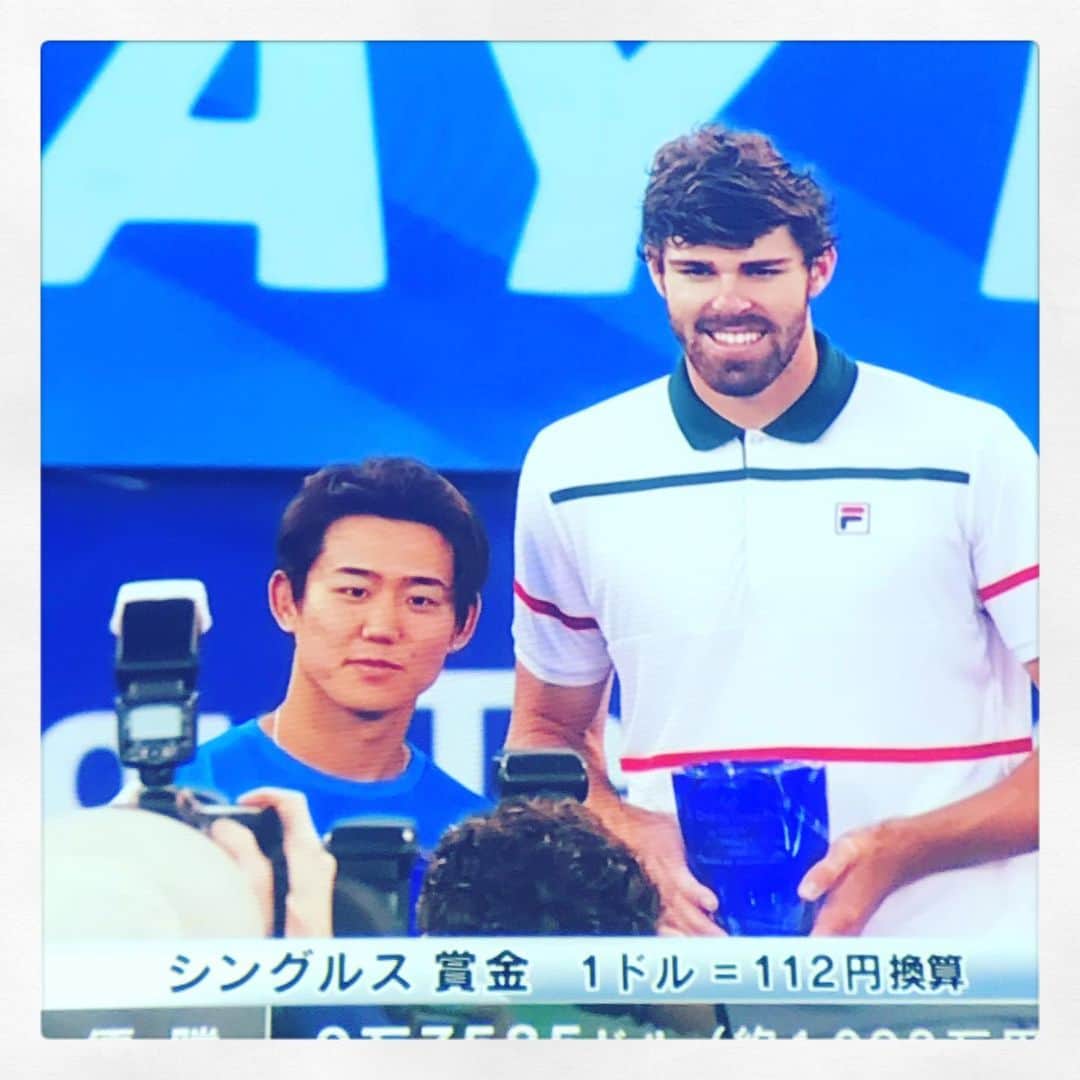 北山陽一のインスタグラム：「なにこの身長差。試合中は感じさせないプレイ、素晴らしかったよ。準優勝おめでとう。」