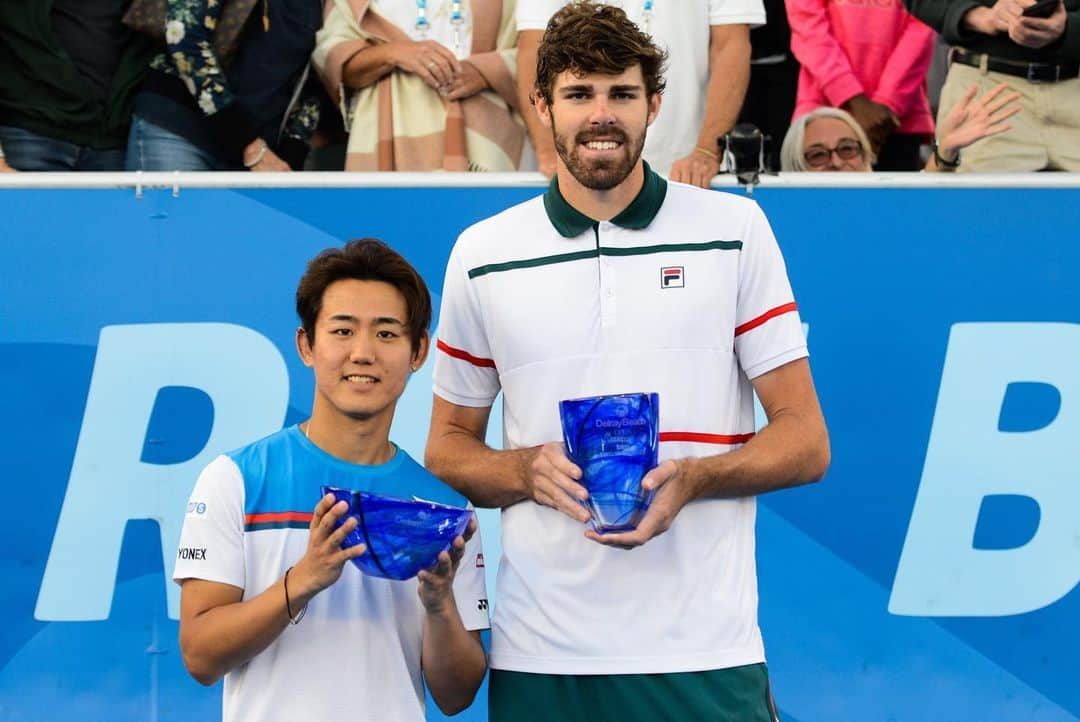 西岡良仁さんのインスタグラム写真 - (西岡良仁Instagram)「Lost in final but great week in Delray Beach. Congrats @reillyopelka don’t kill me anymore please😛😛 I’m already on airplane and off to Dubai. Thank you all of support see you next year @delraybeachopen .」2月24日 9時35分 - yoshihito0927