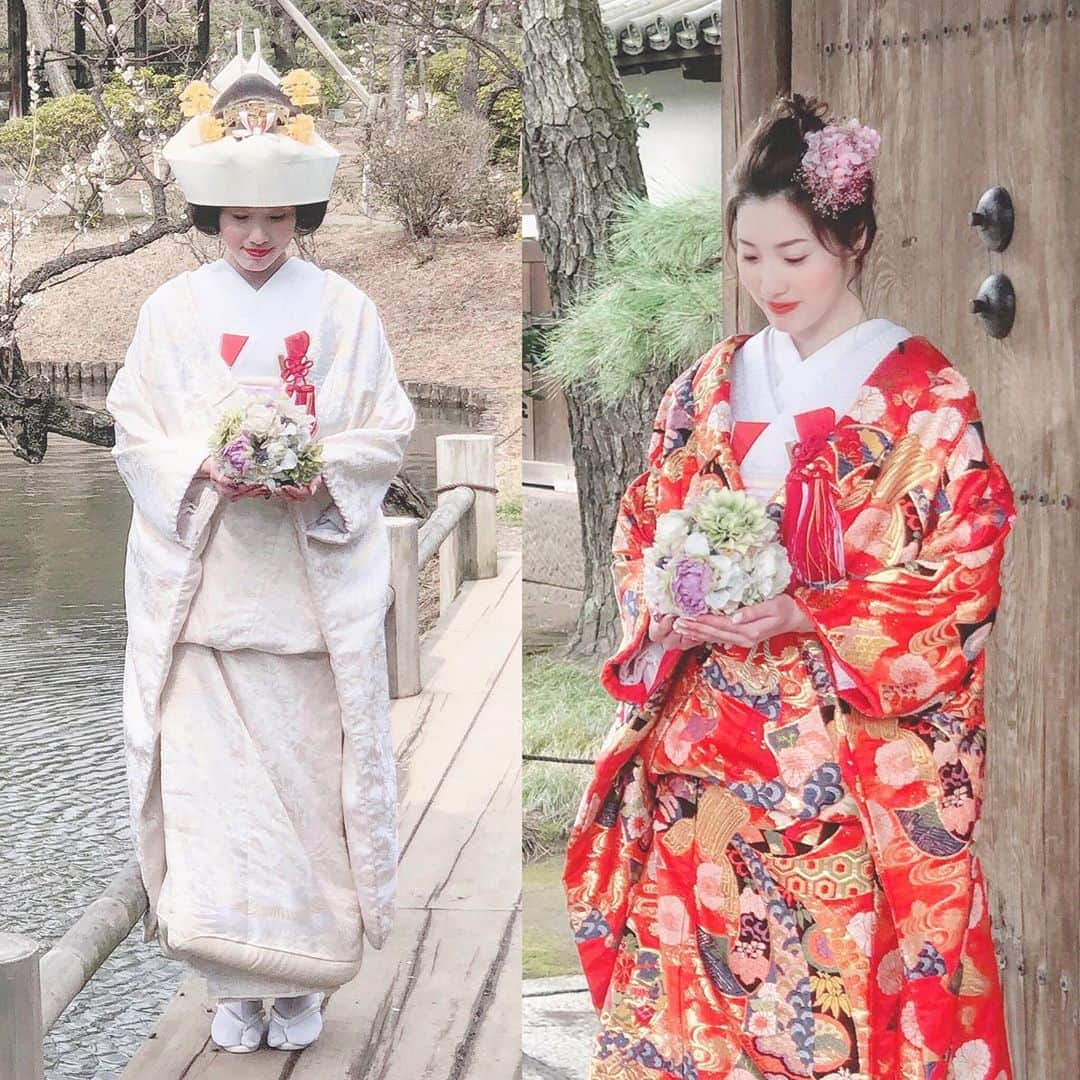 Rey（レイ）のインスタグラム：「華雅苑さんでブライダルの 和装モデルさせていただきました👘✨ @kagaenn_yokohama . . 久々の和装撮影📸 風は強かったけど天気も良くて 楽しい撮影でした☺️💐 . やっぱり和装といえば白無垢！ 見てくださった観光客の皆さんの 反応もとても良かったです😍 角隠しは初めてで頭が重くて バランスとるのが少し難しいけど 日本人ならでは文化だから 大事にしたい🏯 とても良い経験になりました💓 . . #和装モデル  #ブライダル和装  #和装ブライダル  #和装ブライダルフォト  #和装ヘアアレンジ  #和装ヘア #モデル  #撮影モデル  #白無垢 #白無垢ヘア  #角隠し #色打ち掛け  #ブライダルモデル  #ウエディングモデル  #カメラマンさんと繋がりたい」