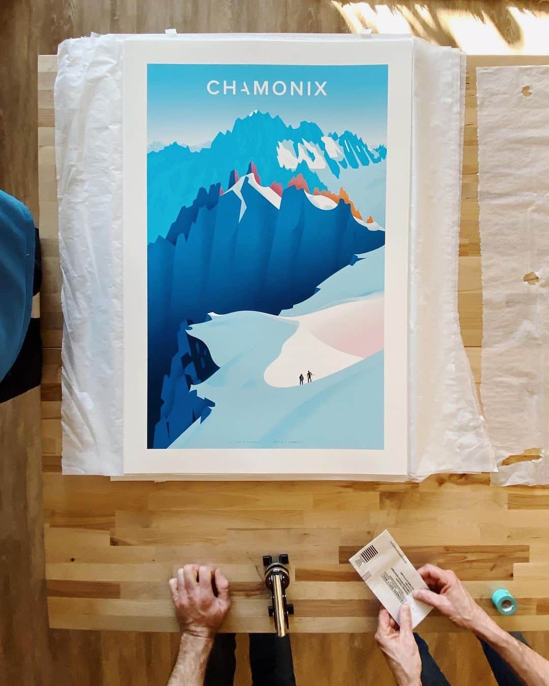 Alex Strohlさんのインスタグラム写真 - (Alex StrohlInstagram)「The limited edition Chamonix prints just got signed, embossed and numbered by Pete and I. Filled with gratitude to be able to put out tangible work into the world and hopefully your house/ office. There’s a few left on the site — alexstrohl.com/chamonix」2月24日 10時27分 - alexstrohl