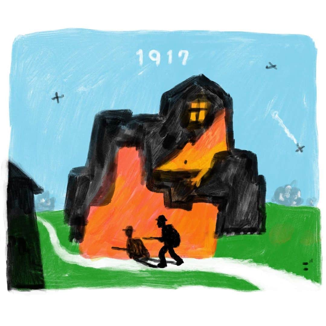合田経郎のインスタグラム：「映画「1917」撮影がすんばらしい！ #1917 #らくがき生活」
