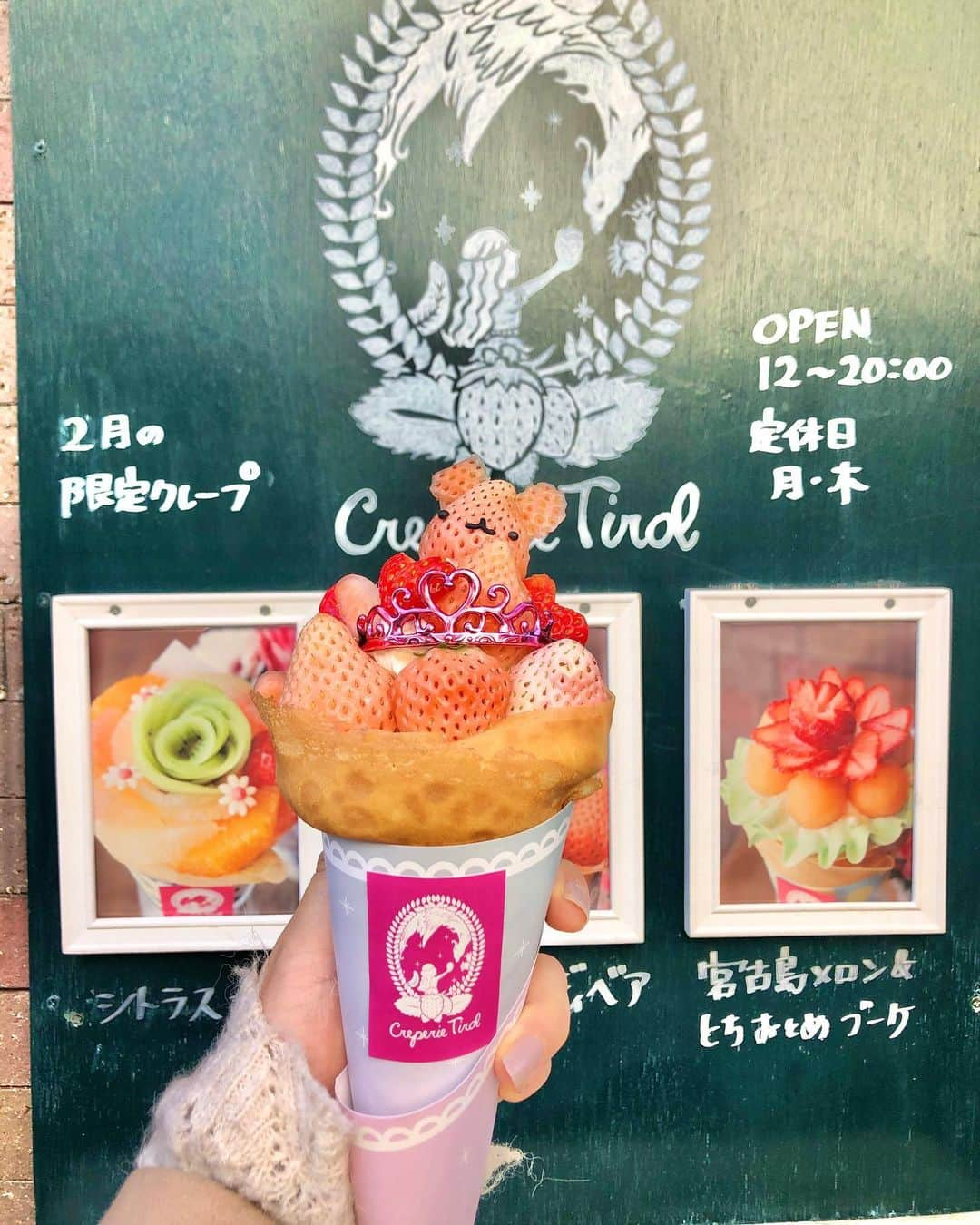 藤崎里菜さんのインスタグラム写真 - (藤崎里菜Instagram)「ずっと行きたかったクレープリーチロルにやっと行けました💕 ． ． 可愛いし美味しかった🍓❤️ ． ． #クレープリーチロル #creperietirol  #ラブリーテディベア  #テディベア  #クレープ #crepe #sweets #スイーツ #イチゴ」2月24日 22時47分 - rina_fujisaki