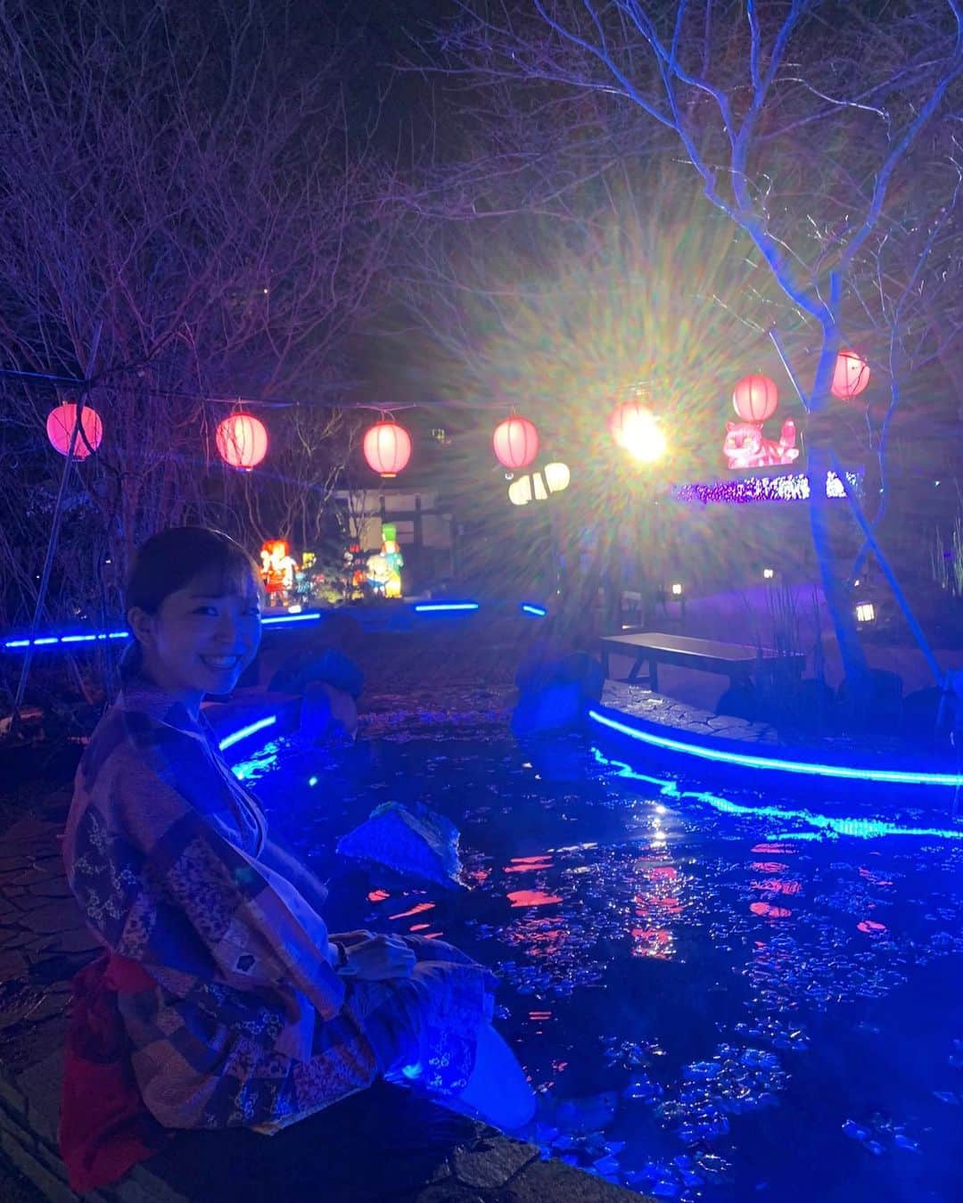 本橋優華のインスタグラム：「癒された。 明日からまた頑張りましょうʕ•̫͡•ʔ  #goodtime#hotsprings#yukata#sunday#tokyo」