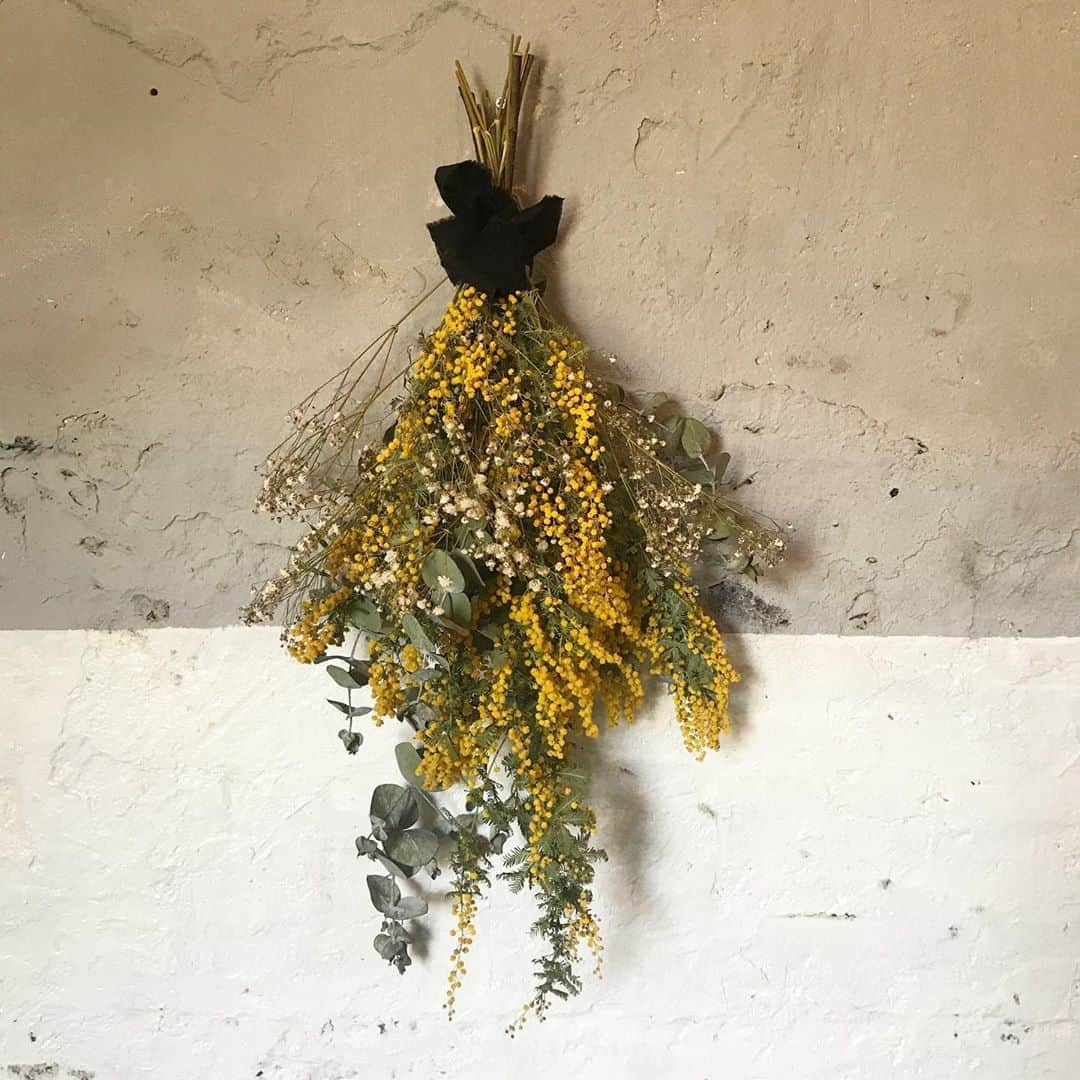 知念美加子さんのインスタグラム写真 - (知念美加子Instagram)「Dried flower Exhibition 💛 @new_cinema_parlor_ukishima ・ ・ ・ ・ 3月8日　国際女性DAY（ミモザの日）に合わせて、きれいなミモザをメインに制作💛 ・ ・ ・ たくさんのご来場ありがとうございました😊 ・ ・ ・ やっぱり作るの楽しい❤️ 他にも色々作って行きたいな〜 でも、HAPPYな時にしか作らないので← よんな〜よんな〜で笑 年に4回イベントを目標にがんばります❣️笑 ・ ・ ・ ・ #ドライフラワー　#趣味　#花のある暮らし #okinawalife」2月24日 20時14分 - chinenmikako