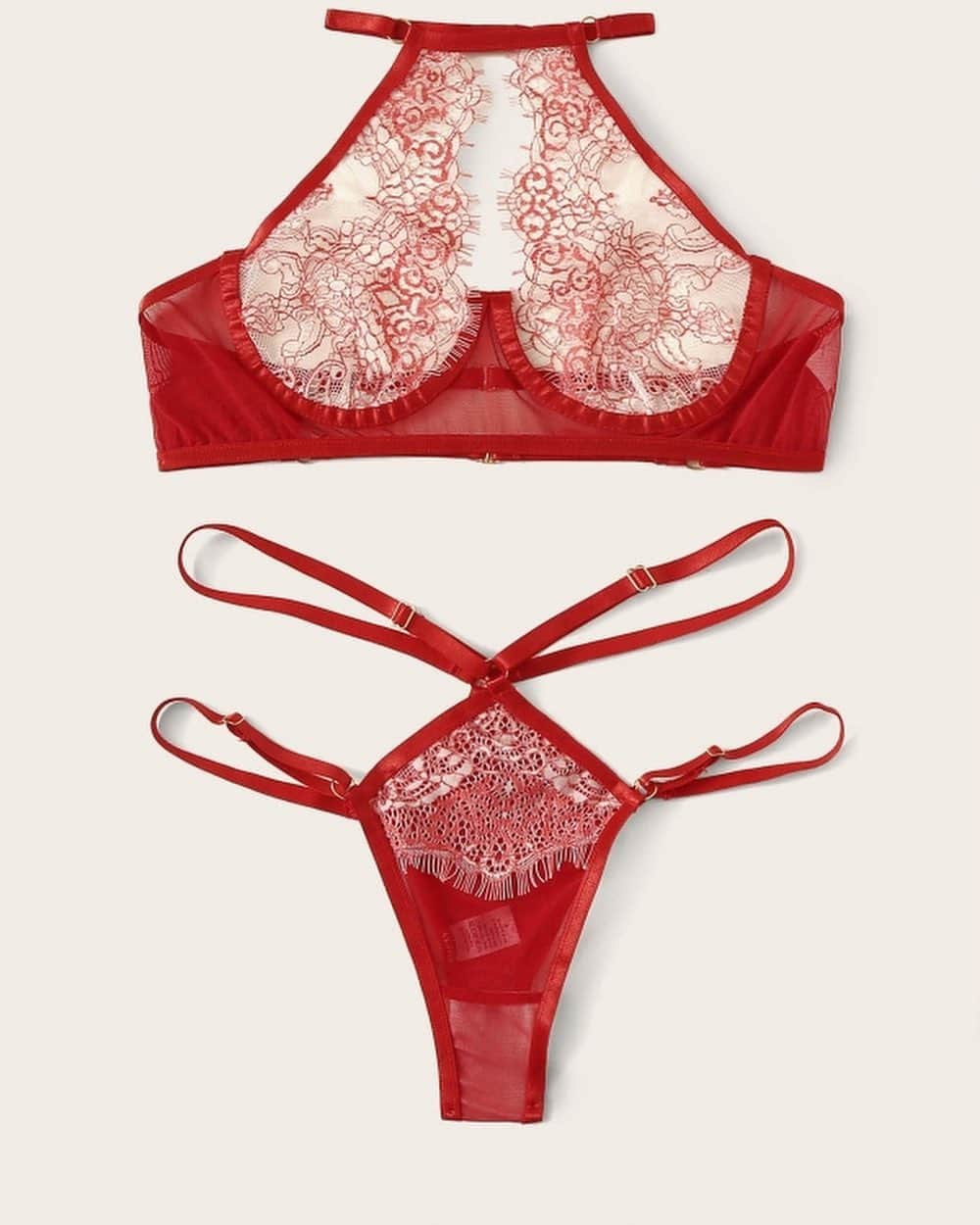 COORDINATESHOP Lingerieのインスタグラム：「フローラルレースアンダーワイヤーホルターランジェリーセット 3,460円」