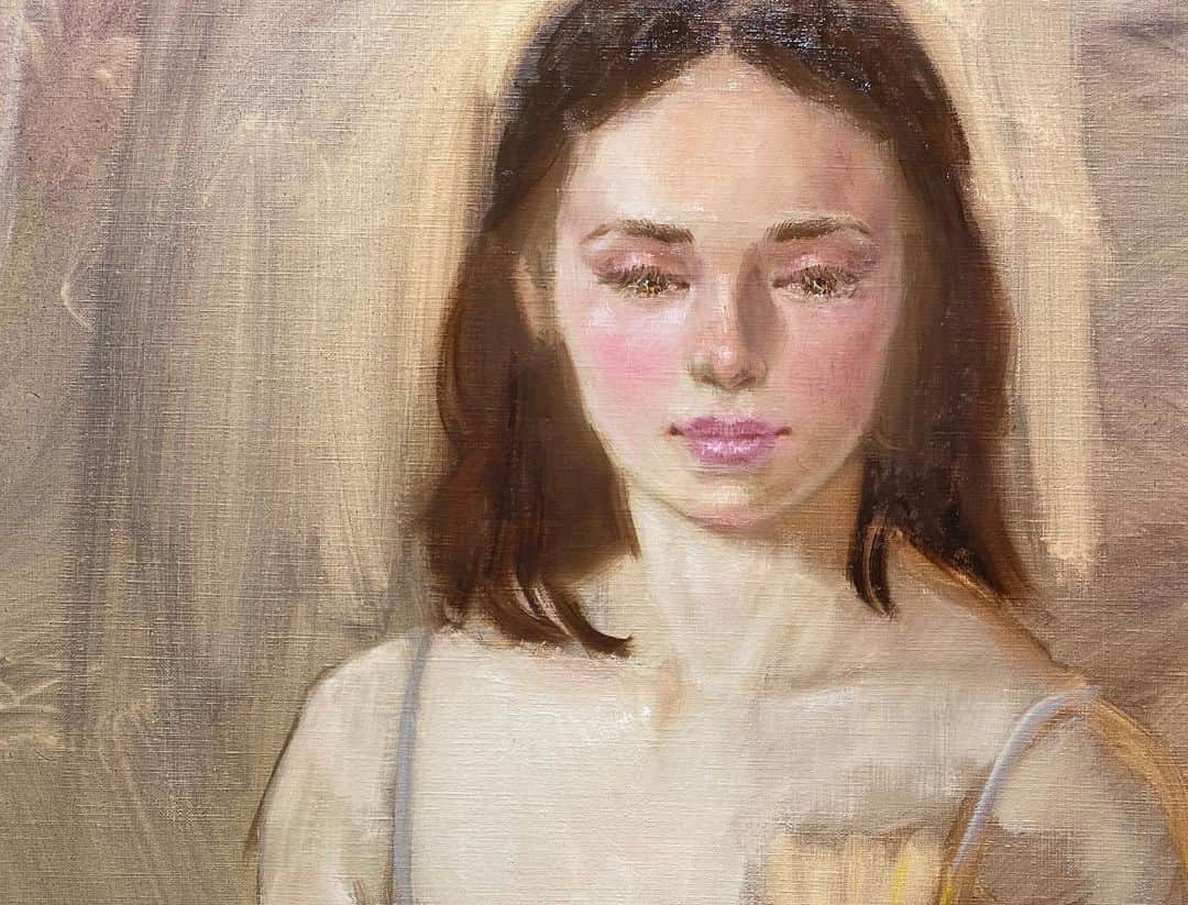 古賀陽子のインスタグラム：「#WIP 制作中 #アート #アーティスト #アートワーク  #作家 #絵描き #画家 #美術館 #絵 #作品 #色 #油絵 #絵画展 #人物画 #肖像画 #アートのある暮らし #ギャラリー #個展 #神戸 #exhibition #exhibit #art #instaart #instaartist #artist #artwork #gallery #beauty #portrait #painting」