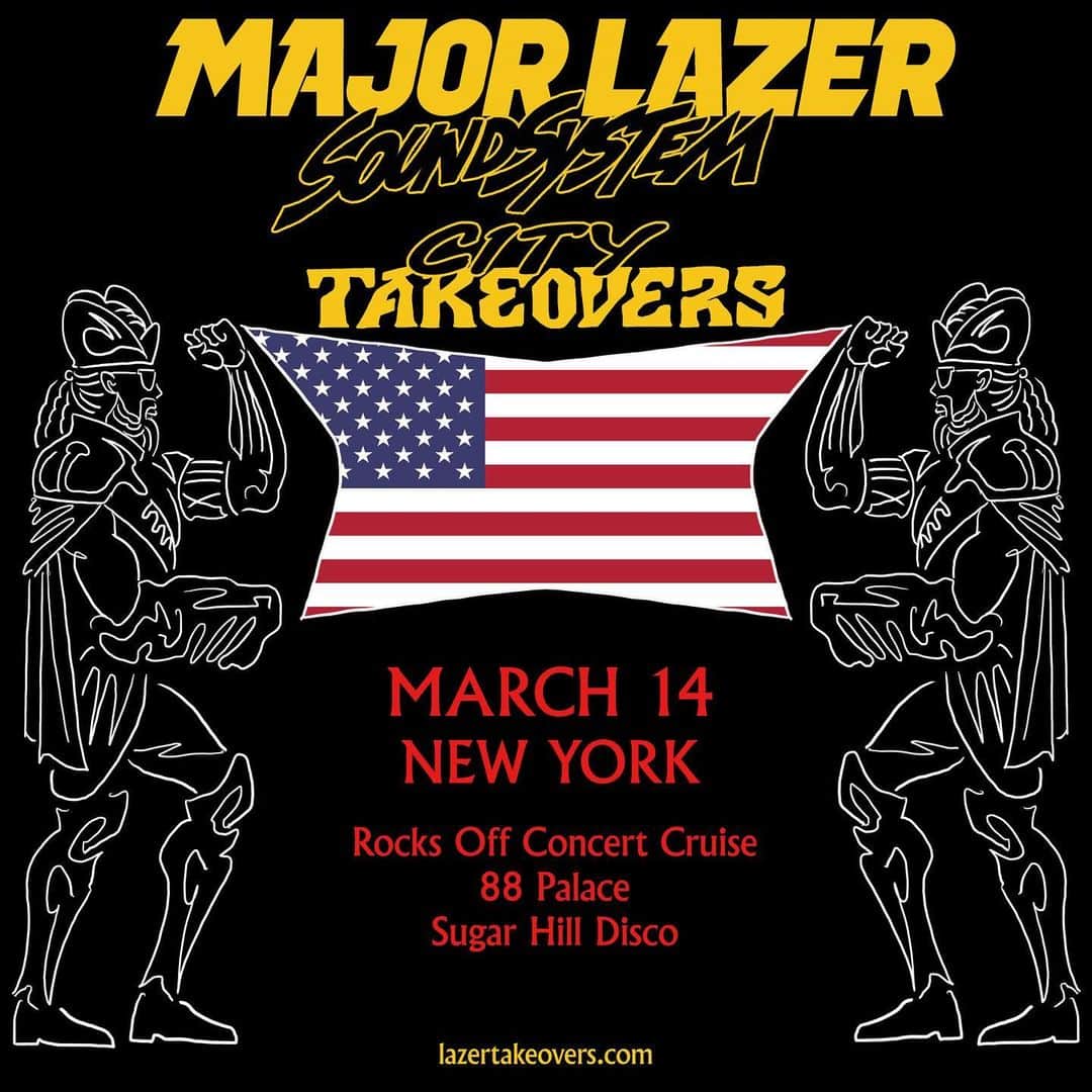 メジャー・レーザーのインスタグラム：「BIG APPLE PARTY! TICKETS ON SALE NOW #LAZERCITYTAKEOVERS」