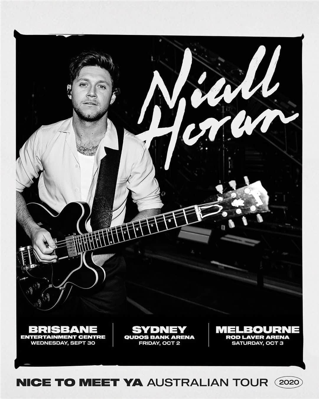 ナイル・ホーランのインスタグラム：「delighted to share that Im bringing the Nice To Meet Ya Tour to my beloved Australia. Everyone knows how much I love Oz and I can’t wait to come back and see you guys  Telstra Plus pre-sale tickets available from Feb 26  General tickets on sale from March 2, 2pm local.  For more info go to NiallHoran.com」