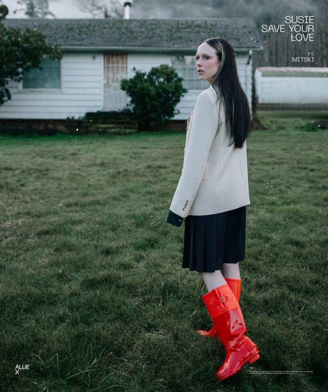 アリー・エックスのインスタグラム：「Susie was one of the few songs written before my first trip to Stockholm, where we wrote FL, RAB, and Regulars which became the foundation that Cape God was built upon. I was introduced to Mitski’s record Puberty 2 by @natecampany (on the day we wrote Need You actually!). I was immediately floored by her raw delivery, her visceral lyrics and her album cover. My team reached out  to ask if she wanted to write with me, and I was surprised to get a yes. A few months later we were in a studio together, along with Nate and Kyle. SSYL happened pretty seamlessly.  We wrote the chorus first I think. We were inspired by classic melodies that held the tonic note while the chords changed underneath. I forget how we came up with the concept Susie Save Your Love. I think I was joking and then it wasn’t a joke anymore? I remember looking at the Marshall amp in the room and saying ‘Marshall is the boyfriend !’. I remember us trying to figure out the last chorus lyric, and Mitski saying ‘and take mine from me’ and my heart melting.  I remember being in the bathroom and thinking of the verse melody (sometimes you need to leave the room to think of an idea). I remember Kyle coming up with the weirdest pre chorus progression to get from verse to chorus. I remember Nate and Mitski and I all singing the back up vocals in harmony in the vocal booth at the same time and smiling so hard. We were all obsessed with the demo, but not sure when it would come out because it was such a different sound then what I was doing at the time. After my trip to Sweden, where we wrote the 3 foundational songs, I knew immediately that Susie had found a home. Mitski and I wrote a few other (really great imo) songs for Cape God that will probably leak one day 😏. Working with her has been refreshing and seamless. I’m not exactly sure about why this ‘Mitski writer for hire’ narrative of our relationship has been painted in pitchfork and stereogum etc, when this was a fruitful and fun collaboration that we both performed on. But all good, I feel very lucky to have worked with, sung with and become friends with one of my favorite artists. Hope you enjoy Susie as much as I do. Lyric video now up on YouTube.」