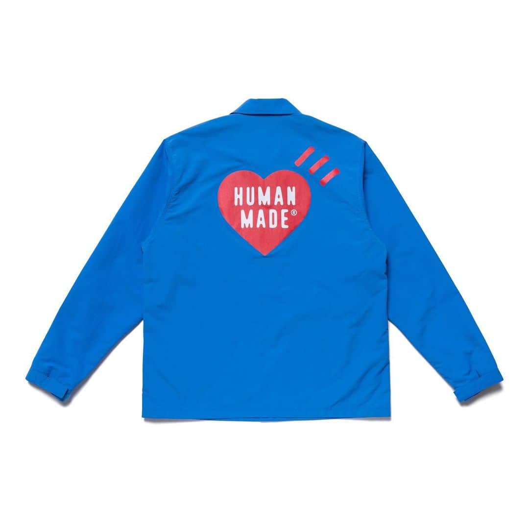 HUMAN MADEさんのインスタグラム写真 - (HUMAN MADEInstagram)「"COACH JACKET" now available in store and online. www.humanmade.jp  好発色のナイロン生地が目を引くコーチジャケットです。フロントやバックに施されたグラフィックプリントが特徴です。 Nylon coach jacket with screen print on front and back.」2月1日 11時00分 - humanmade