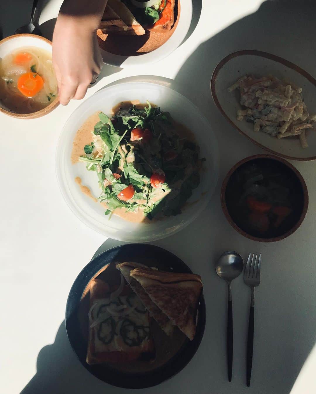 柏木作夢さんのインスタグラム写真 - (柏木作夢Instagram)「本日、夜からMV撮影&TV収録  #lunch #foodporn #nagimeshi #salad #toast #soup #vegetable #mood #home #lifestyle」2月1日 12時58分 - samukashiwagi