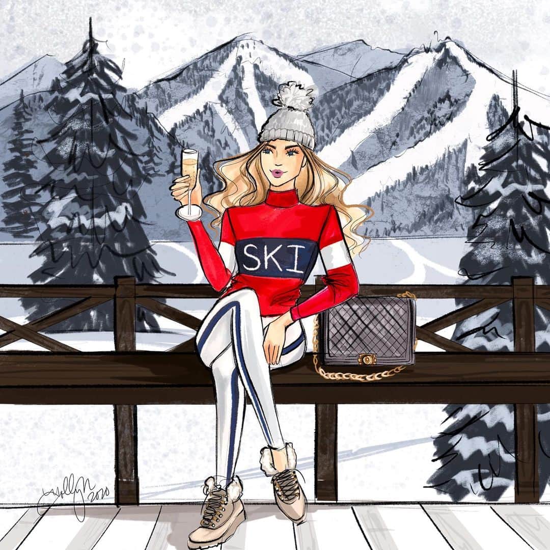 Holly Nicholsさんのインスタグラム写真 - (Holly NicholsInstagram)「aprés all day 🎿 coming soon. Hnillustration.etsy.com #apres #apresski #chalet #aspen #ski . . . . . #fashionillustration #fashionsketch #fashionillustrator #bostonblogger #bostonillustrator #fashiondrawing #copicart #copicmarkers #copic #illustrator #procreate #procreateart #ipadart #hnicholsillustration」2月2日 0時28分 - hnicholsillustration