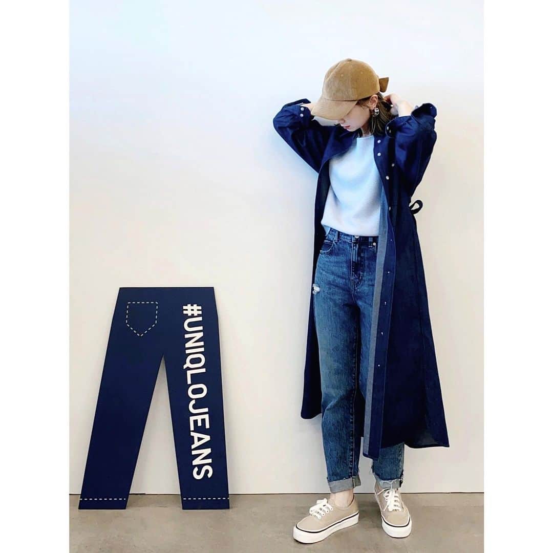 のインスタグラム：「. #wear更新 ☝︎ TOPにURL載せてます ．．．．．．✈︎ . . . #code #outfit #ootd . . . 詳しくは#wear で見てね♥︎ wear account → sizu0618 . . . #MINEBY3MOOTD #mamagirl #コーデ #コーディネート #ファッション #今日の服 #今日のコーデ #ママファッション #uniqlojeans #ユニクロコーデ#uniqlo#uniqloコーデ  #ユニジョ#ユニクロ部#uniqloginza#2020ss #ユニクロデニム族 #ユニクロデニム#uniqloginza2020ss#スラウチテーパードアンクルジーンズ#デニデニ#上下ユニクロ部 #上下ユニクロ  @uniqlo @uniqlo_ginza」