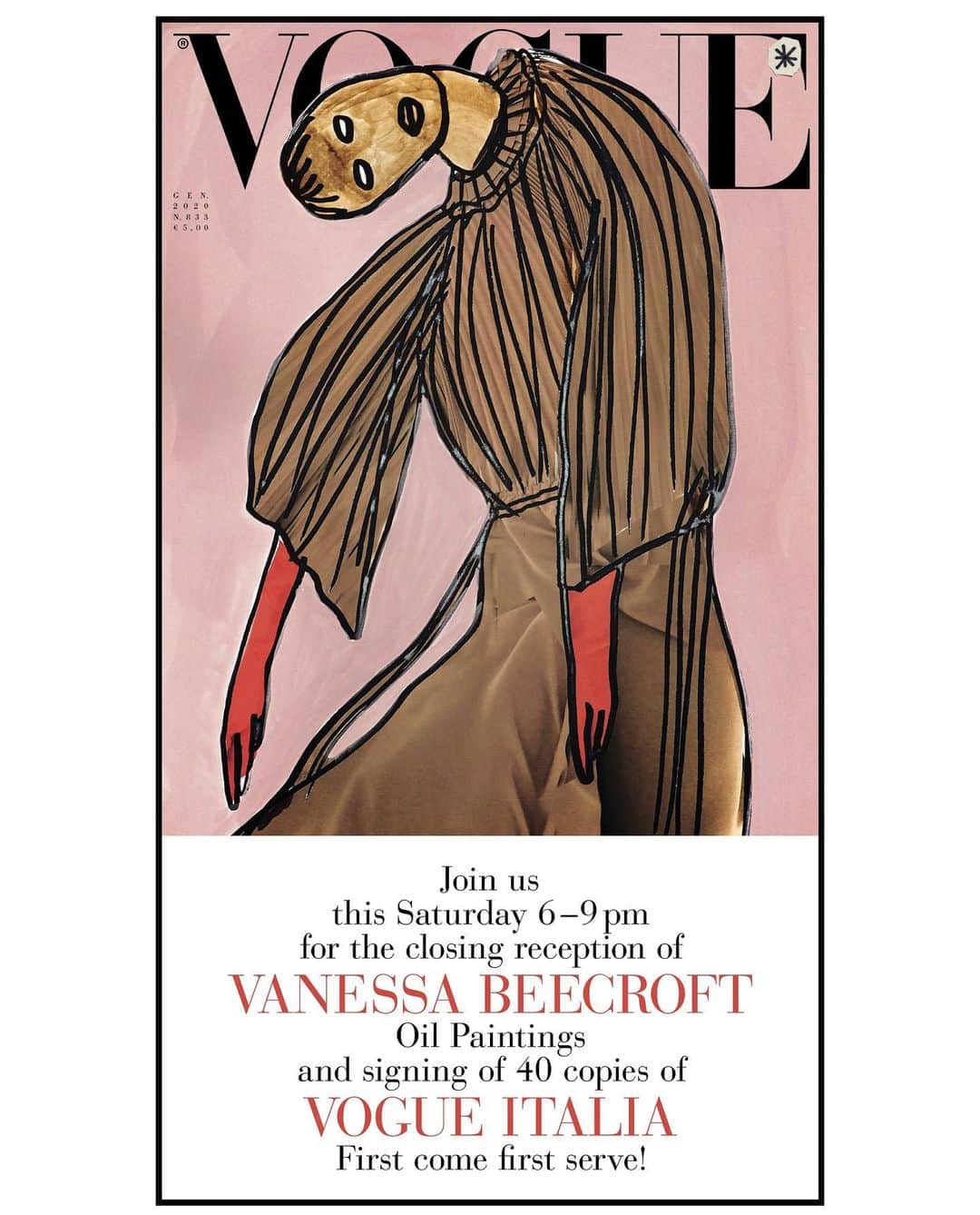 Vogue Italiaさんのインスタグラム写真 - (Vogue ItaliaInstagram)「Join us today in Los Angeles at @piopico.la Gallery from 6 to 9pm for the closing reception of #VanessaBeecroft @vbuntitled oil paintings and signing of 80 copies of the #VogueItalia January 2020 Special Issue ✍️🎨 *No photoshoot production was required in the making of this issue! First come first serve, if you’re in LA don’t miss this special event!」2月1日 20時34分 - vogueitalia