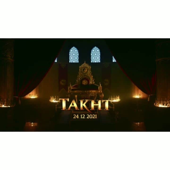 アリア・バットのインスタグラム：「Takht ✨ Releasing 24.12.21.  #HirooYashJohar @karanjohar @apoorva1972 #SumitRoy @ranveersingh #KareenaKapoorKhan @aliaabhatt @vickykaushal09 @bhumipednekar @janhvikapoor @anilskapoor @somenmishra @dharmamovies」