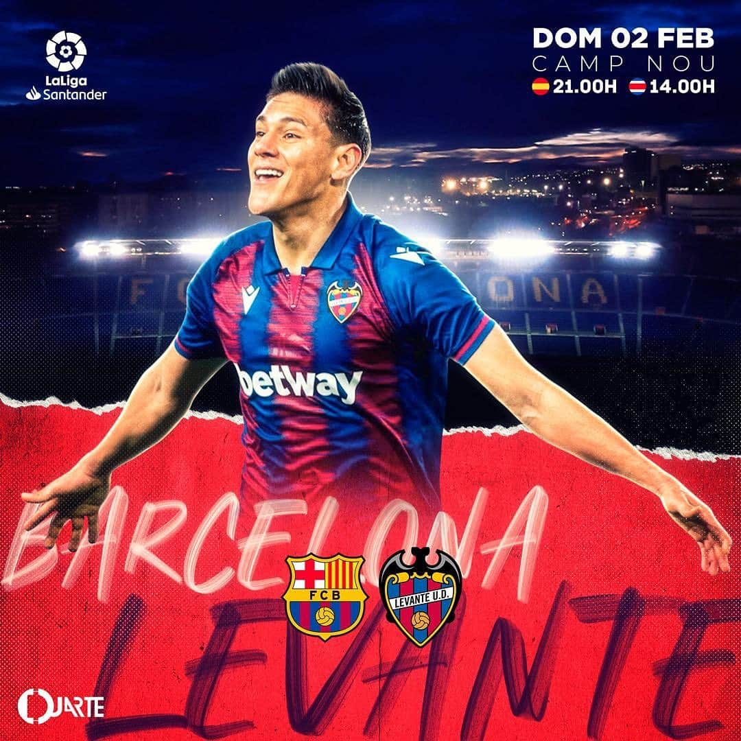 オスカル・デュアルテさんのインスタグラム写真 - (オスカル・デュアルテInstagram)「@levanteud 🔵🔴 🆚 @fcbarcelona. 🏆 LaLiga Santander.. ⚽️ Jornada 22... 🏟  Camp Nou. 📅 domingo 02 de febrero.. ⏰ 21:00h 🇪🇸 14:00h 🇨🇷」2月2日 18時26分 - oduarte06