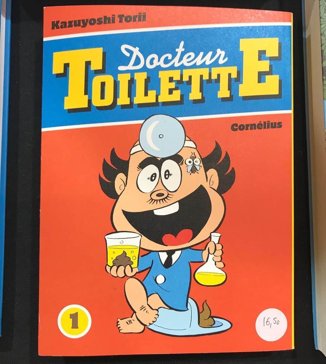江口寿史のインスタグラム：「うお！「トイレット博士」のフランス版発見！昔好きだったなーメタクソ団！スナミ先生！７年ゴロシ！マタンキ！」
