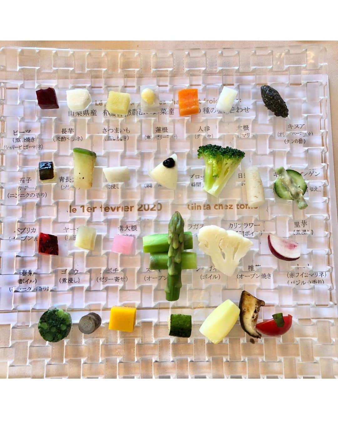 曲渕伊代さんのインスタグラム写真 - (曲渕伊代Instagram)「お野菜が宝石みたいにキラキラしてた🥺💎 お店もめちゃめちゃ可愛くって さすがのまゆたんチョイス👏💯 コメント被るし、選べるコース料理も全部一緒になっちゃうし、私たちほんと気が合うなあ☺️ #連日フレンチフルコース #ハート型のスプーン ♡」2月2日 20時39分 - iyo_m2f