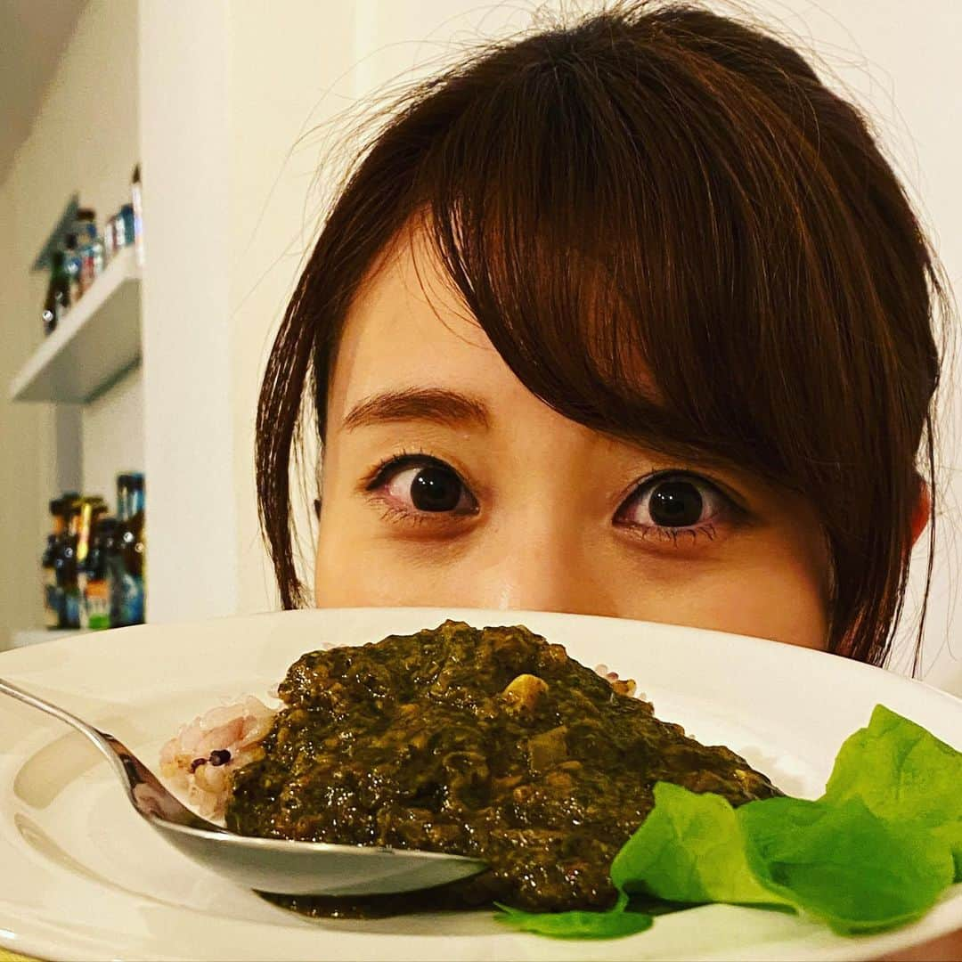 柴田平美さんのインスタグラム写真 - (柴田平美Instagram)「サグカレーと平美。  #カレー #カレー部  #サグカレー #カレー好き #phillysbottledbeer  #〇〇と平美シリーズ  #アナウンサー #なるログ🤤  サグってほうれん草。 ほうれん草のカレーです。 うーん 不思議なもので 際立つのはまろやかさと 香しさ。 この間フードプロセッサー 手に入れたし作ってみよう。」2月2日 20時50分 - narumi.shibata99