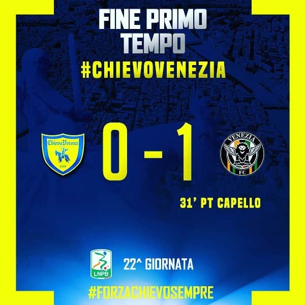 ACキエーヴォ・ヴェローナさんのインスタグラム写真 - (ACキエーヴォ・ヴェローナInstagram)「1st Half #ChievoVenezia 0️⃣-1️⃣ #ForzaChievoSempre #Chievo #ChievoVerona #gialloblù #calcio #seriebkt」2月2日 23時48分 - acchievoverona