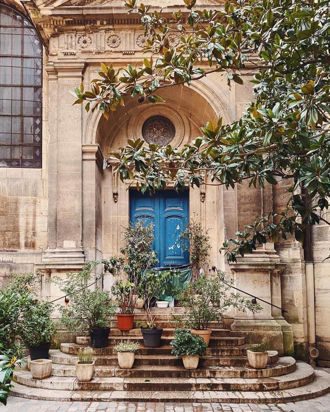STIL IN BERLINのインスタグラム：「Spending my weekend in rainy yet jolie Paris and had some brilliant food. Will write all about it when I’m back. . . #bluedoor #pottedplants #parisparis」