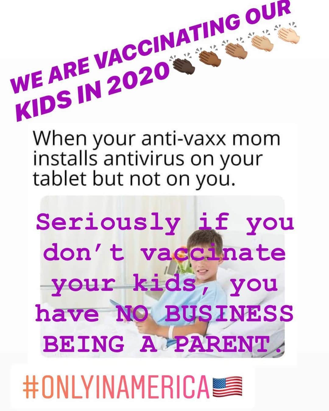 玲奈マリーのインスタグラム：「Posting this again for the people who don’t get it. I hate anti-vaxxers more than anyone. They shouldn’t be allowed to have children/have their children taken from them. Anti-vaxx is NOT a movement, it’s a small group of idiots who decided they didn’t want to listen to science, and believe whatever that idiot Jenny McCarthy tells them. 🙄🙄 #fuckantivax #fuckantivaxparents #jennymccarthy #irrelevantpeople #vaccinateyourkidsyoufilthyanimals」