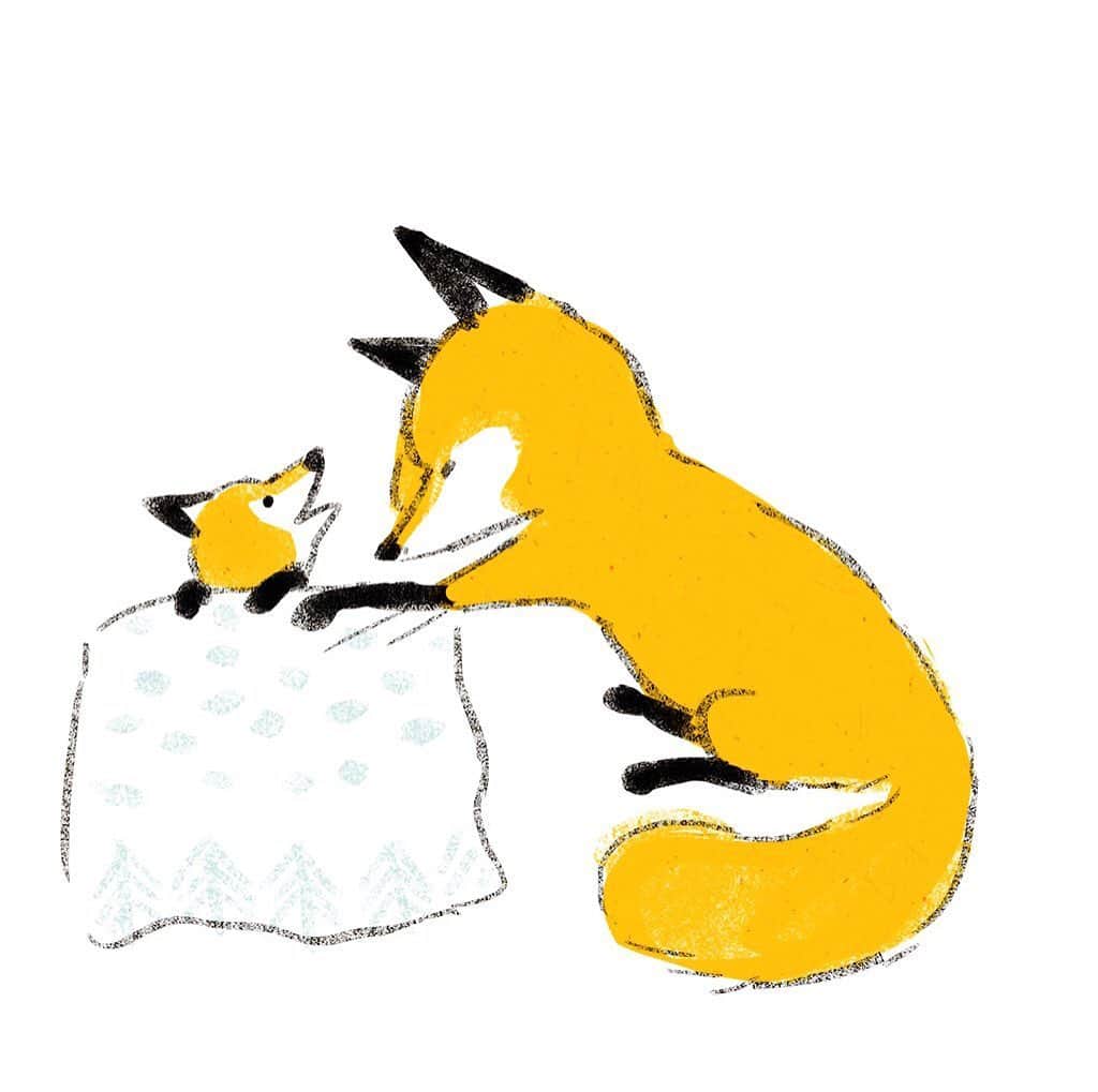 momoroさんのインスタグラム写真 - (momoroInstagram)「うとうと #キツネ#fox #illustration #momoro#ももろ#イラスト」2月3日 7時43分 - momoro6666