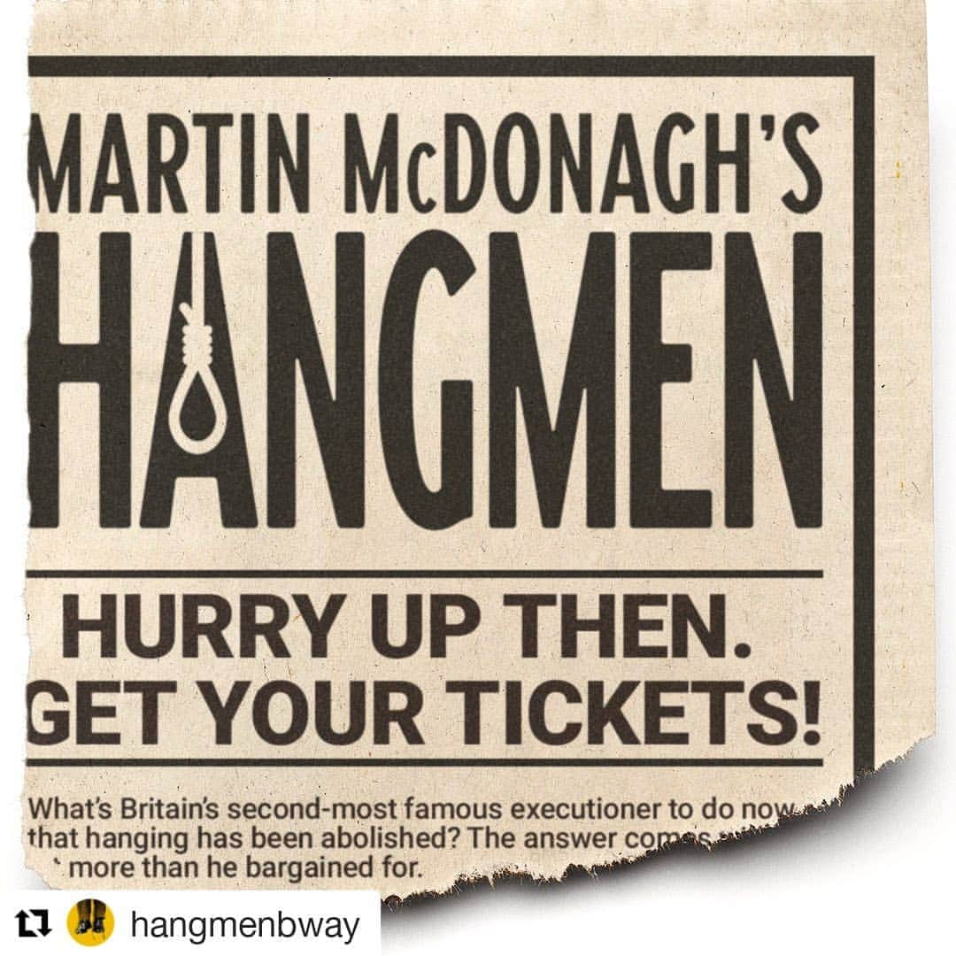 ダン・スティーヴンスのインスタグラム：「Don't hang about... 🎟(link in bio) @hangmenbway」