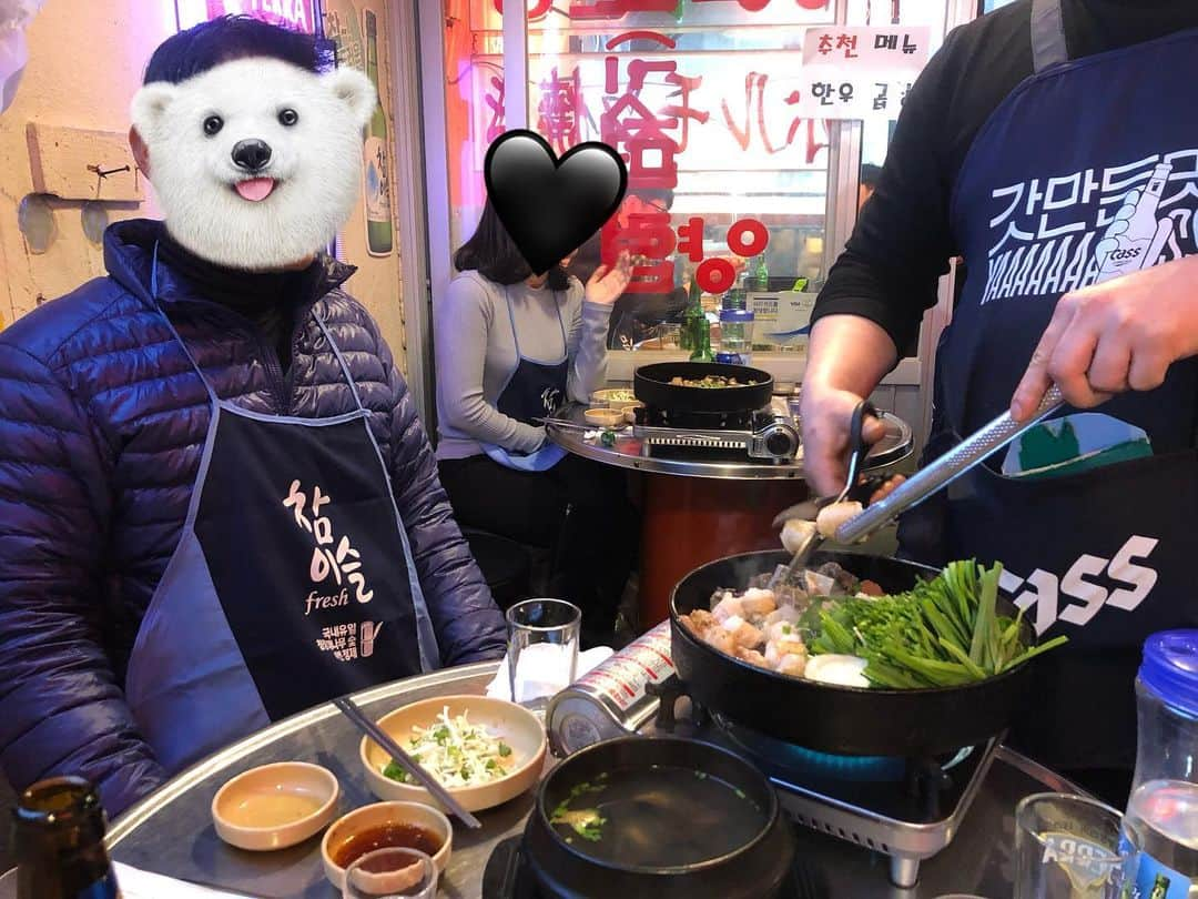 エリナさんのインスタグラム写真 - (エリナInstagram)「곱창 모듬 냠냠🍚아빠는 이제 아르헨티나 🇦🇷 로🥺잘 갔다와요💕 パパりんはアルゼンチンに出発しました！気をつけてね🐱 ホルモンおいしかった！ #instagood #instalike #instafood #food」2月3日 16時59分 - erina_hrn