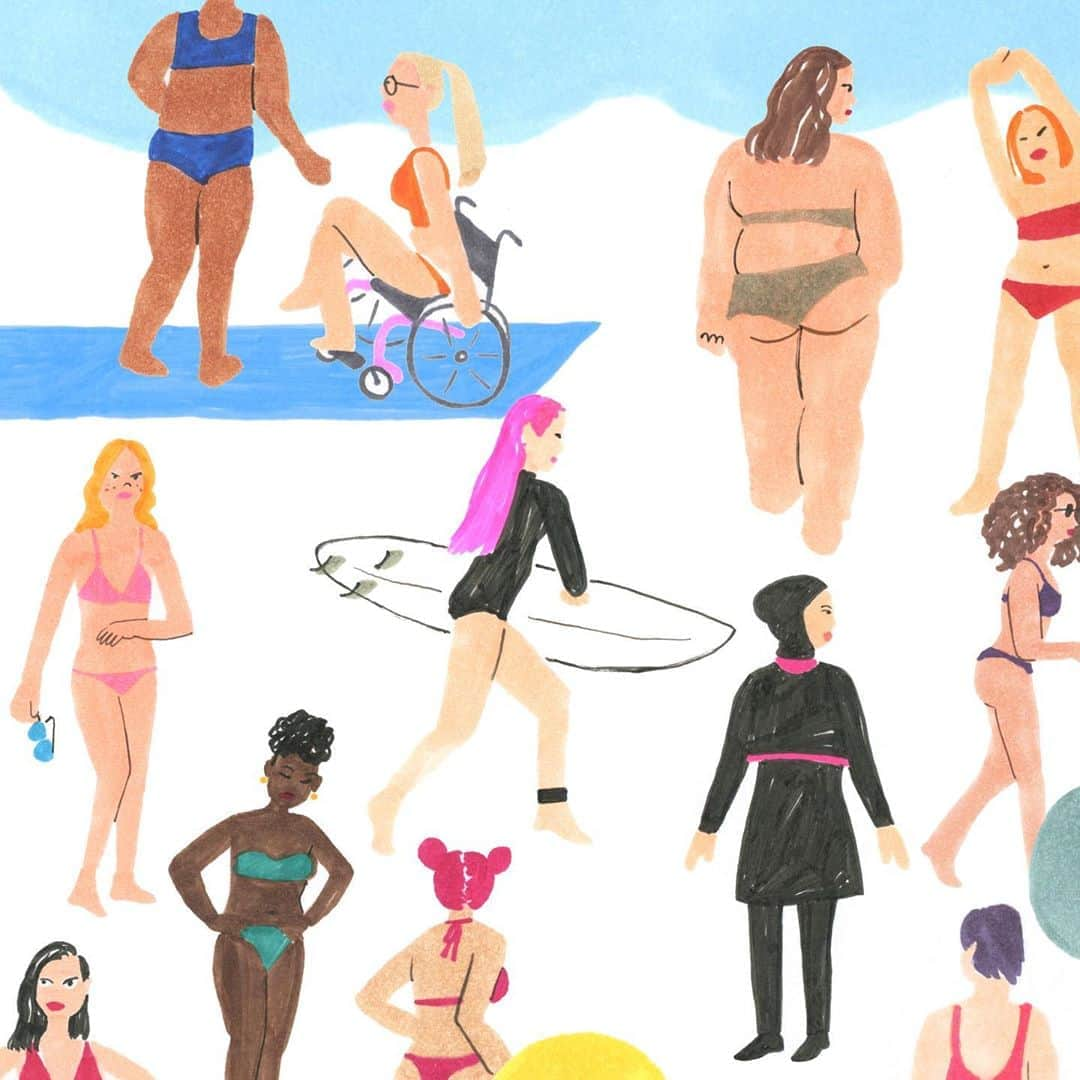 WALNUTさんのインスタグラム写真 - (WALNUTInstagram)「can't wait for summer 🏄🏽‍♀️🧡 #allbodiesaregoodbodies #diversity」2月3日 17時38分 - walnut_illustration