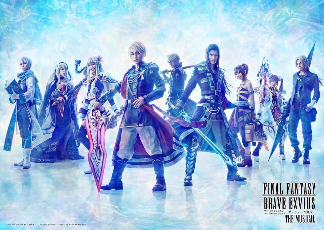 岡田亮輔のインスタグラム：「✨ 「FINAL FANTASY BRAVE EXVIUS」THE MUSICAL✨ メインビジュアルが公開されました👍🏻とても素敵です👏🤩 稽古も始まり毎日がFFBEの世界にどっぷり浸かっています✨とてもやり甲斐のある作品✨&✨演じ甲斐のあるジェイク役をインプット出来る日々に（大変だけど💦笑）嬉しさを感じつつ✨演出の松崎史也さんを中心にカンパニー一同切磋琢磨しながらFFBEと真正面から向き合い稽古しています✨ 素敵な作品になる様❗️❗️明日もジェイクと共に頑張ります✨💪⚔️✨ #ffbeミュージカル #メインビジュアル #公開 #素敵です #ffbe #どっぷり浸かってます #日々インプット #松崎史也さん #演出家 #中心に #カンパニー一同 #切磋琢磨しながら #真正面 #日々稽古 #ジェイク #共に #頑張ります #やりがいのある作品 #演じ甲斐のある役」