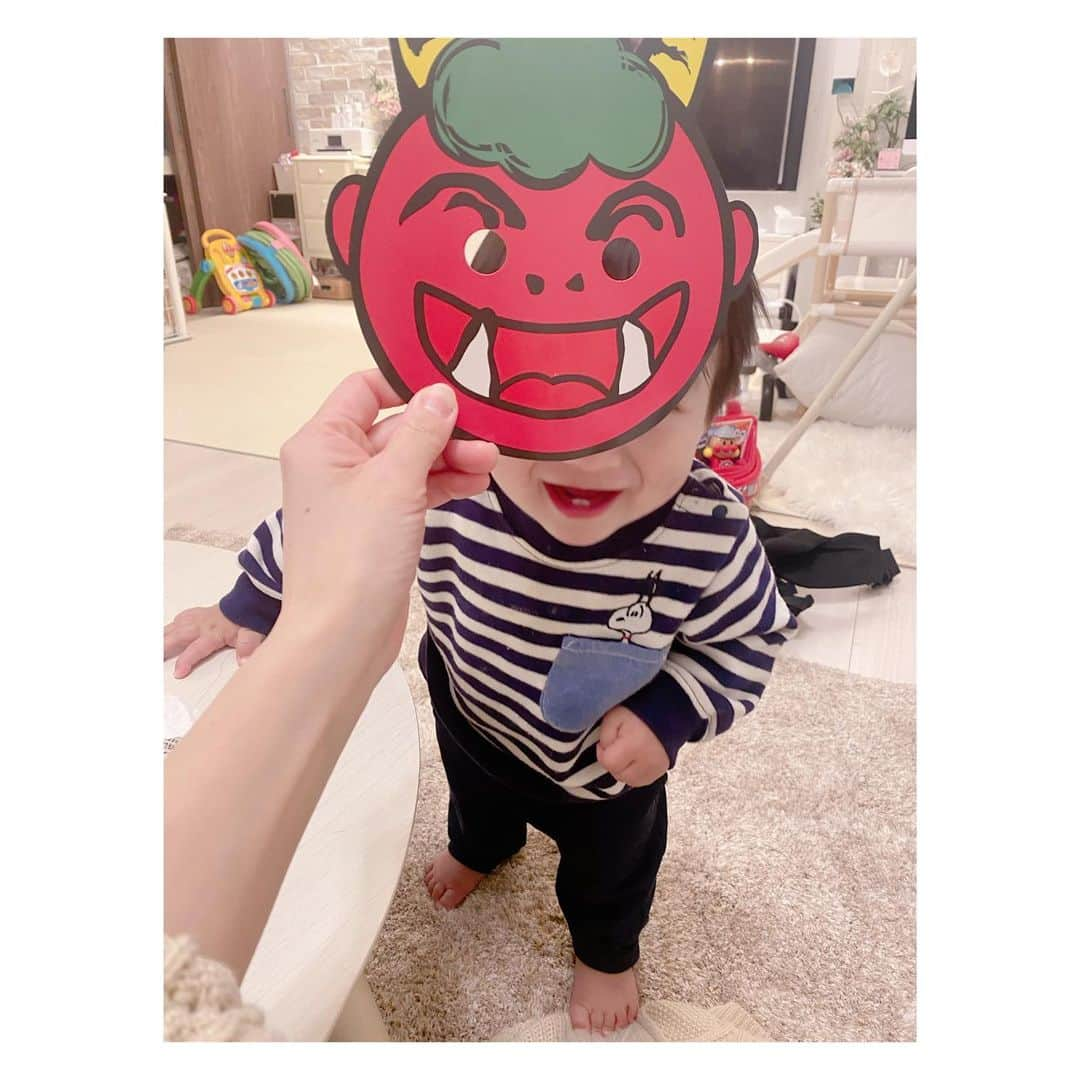 辻希美さんのインスタグラム写真 - (辻希美Instagram)「赤鬼家族♡  #節分 #2月3日 #赤鬼 #👹 #この鬼のお面可愛すぎる #誰も怖がらない #でも #青空#昊空　はかなり鬼の存在にはまだビビる #鬼電話 #いまだに泣く #まだまだ可愛いメンズ #😍💕」2月4日 8時24分 - tsujinozomi_official