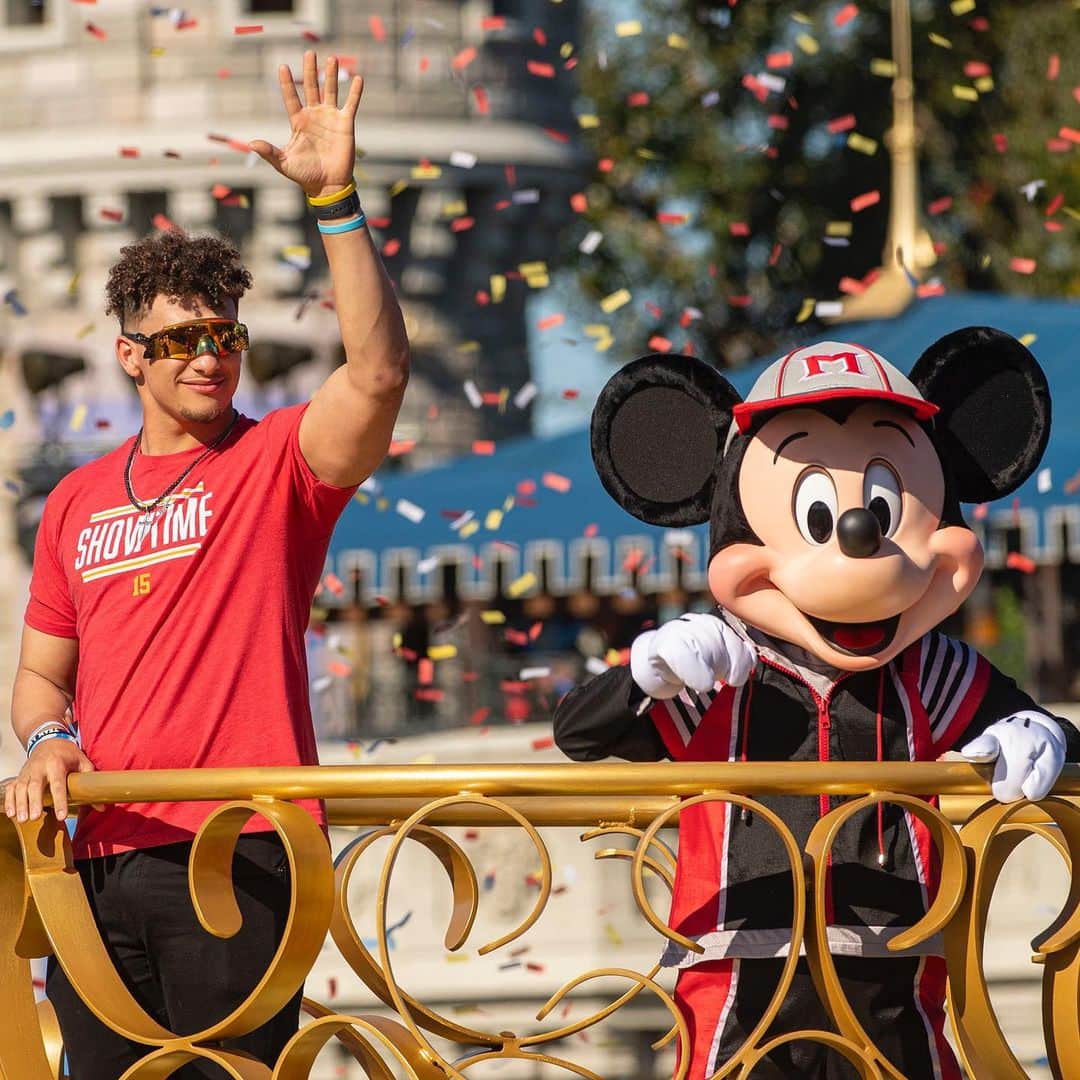 Walt Disney Worldのインスタグラム：「MVP @patrickmahomes celebrates @chiefs #SBLIV win at #WaltDisneyWorld」
