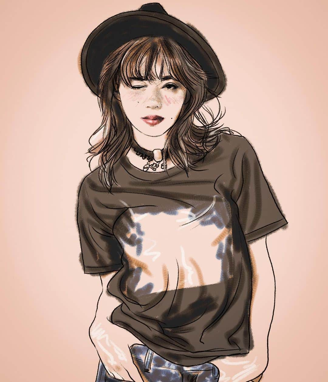 てらりんさんのインスタグラム写真 - (てらりんInstagram)「『池田エライザさん(@elaiza_ikd )』 #似顔絵 #イラスト #イラストレーション #女優 #モデル #映画監督 #池田エライザ #caricature #illustration #portrait #artwork #drawing #actress #mode #moviedirector #elaizaikeda」2月4日 18時20分 - terarin08