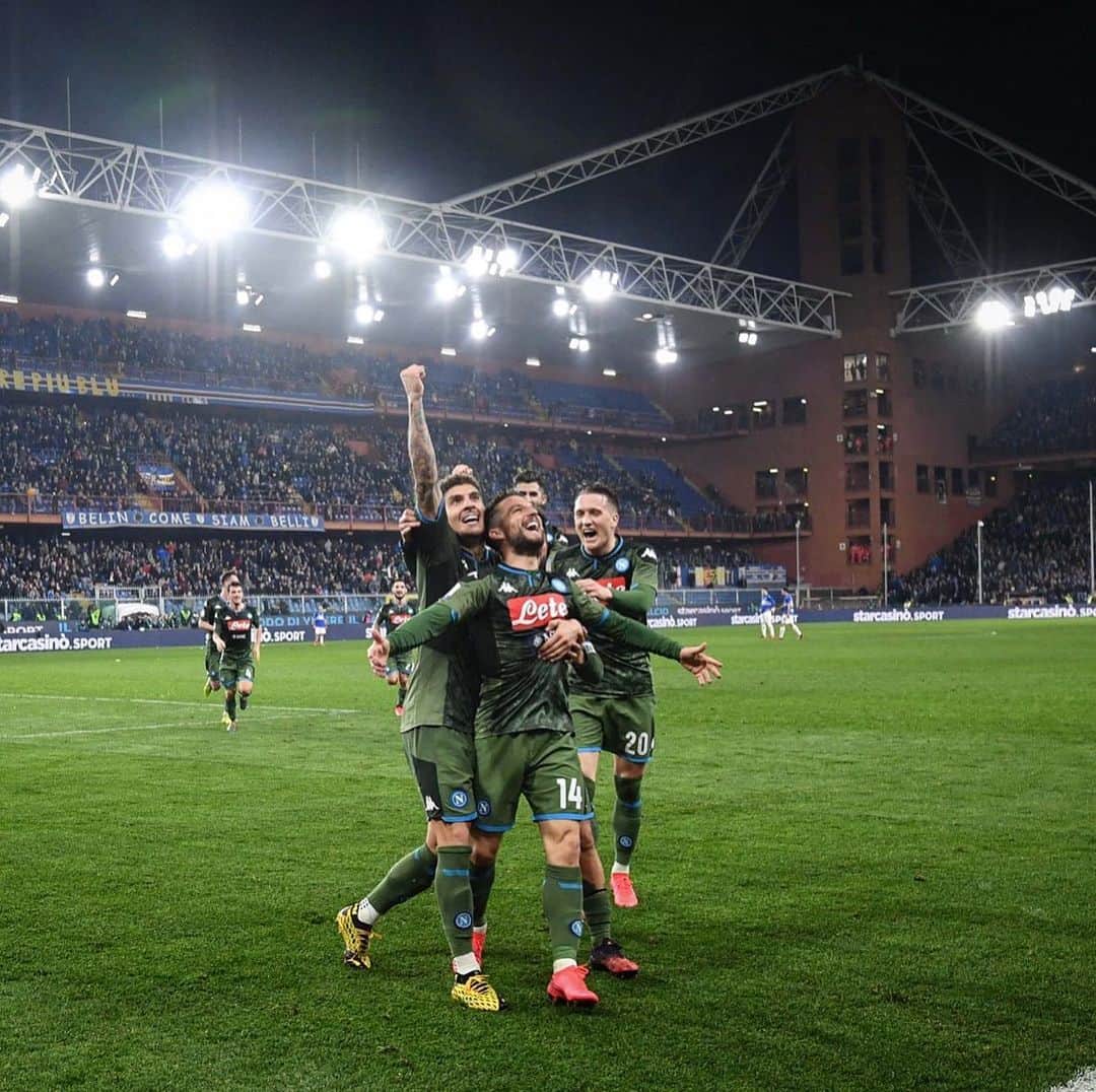 ドリース・メルテンスのインスタグラム：「Non potevo immaginare modo migliore per rientrare in campo e dare il mio contributo, é stata dura restare fuori a guardare, ringrazio lo staff medico e tutti quelli che mi hanno dato una mano per tornare a fare quello che mi riesce meglio!! #forzanapolisempre ⚽💙💪🏽」